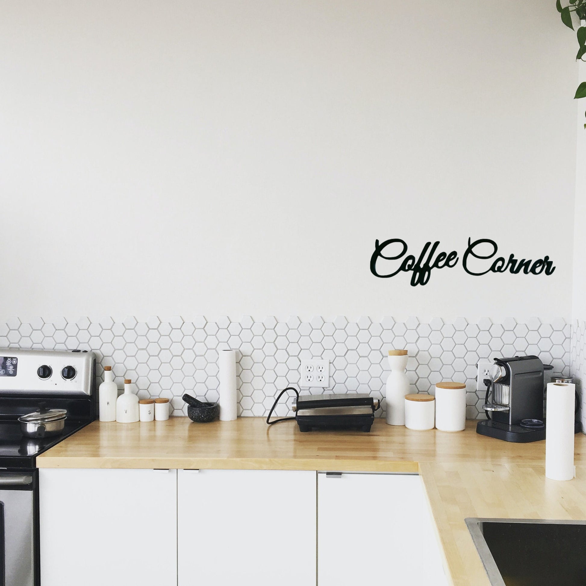 Coffee corner sign, wall plastic sign, coffee sign, gift for coffee lover, coffee bar decoration