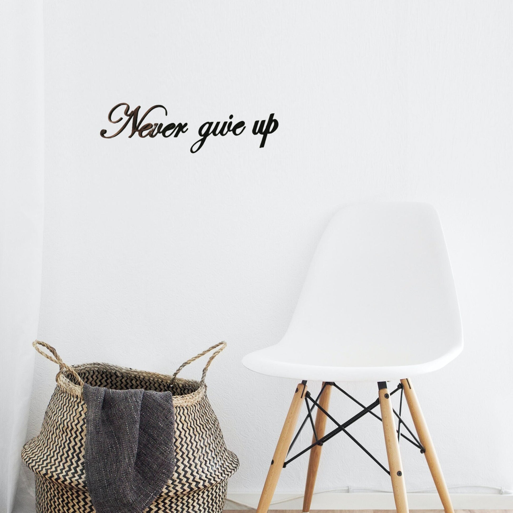 Never give up sign, wall plastic sign, motivational quote sign, sign home decor, 3D printed