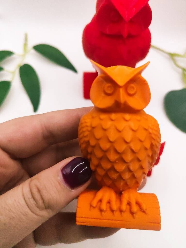 3d printed owl, statue/ornament, own figurine | cute owl interior decor