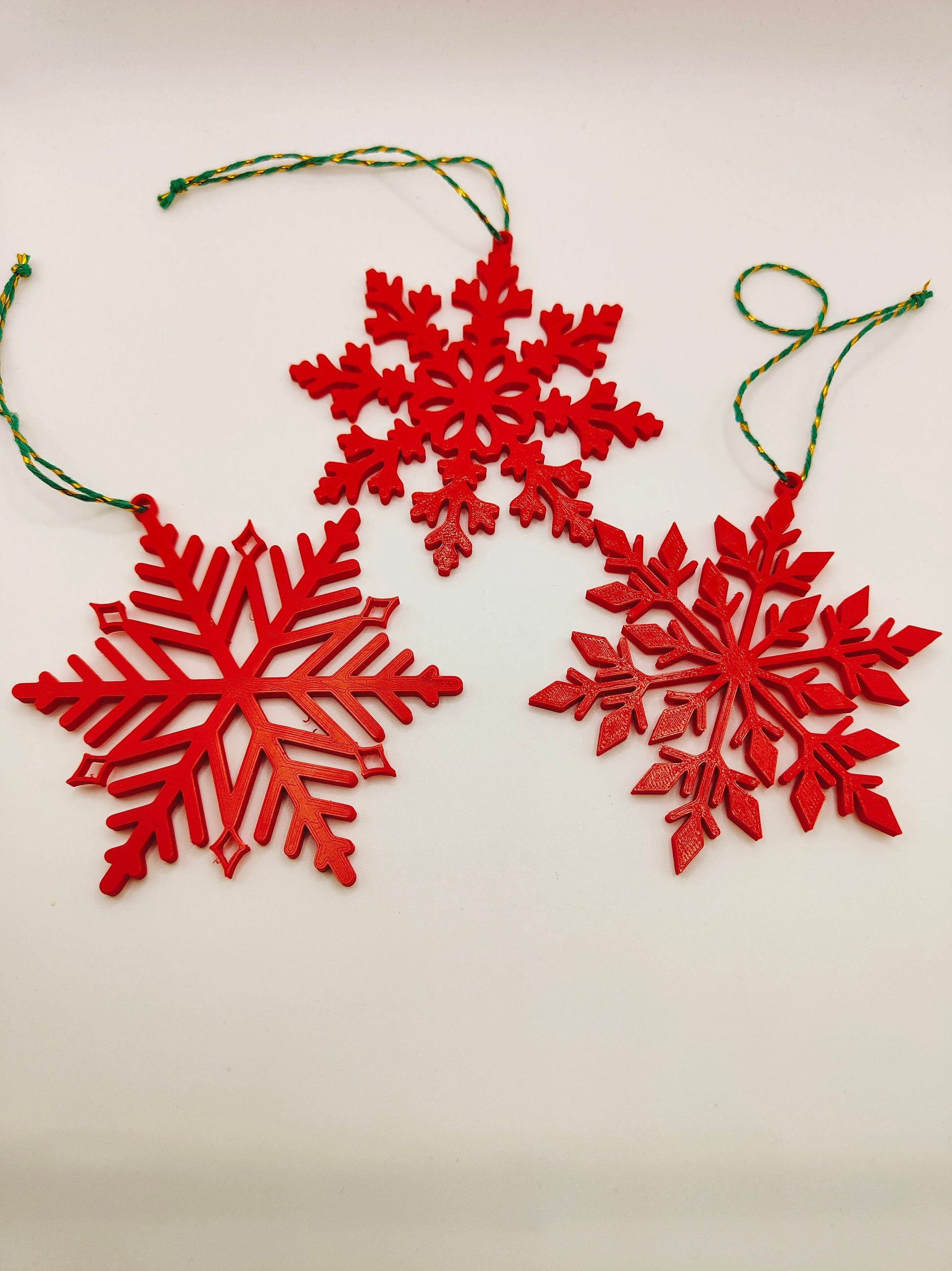 Snowflakes set of 3 Christmas decorations | christmas tree decoration | 3D Printed