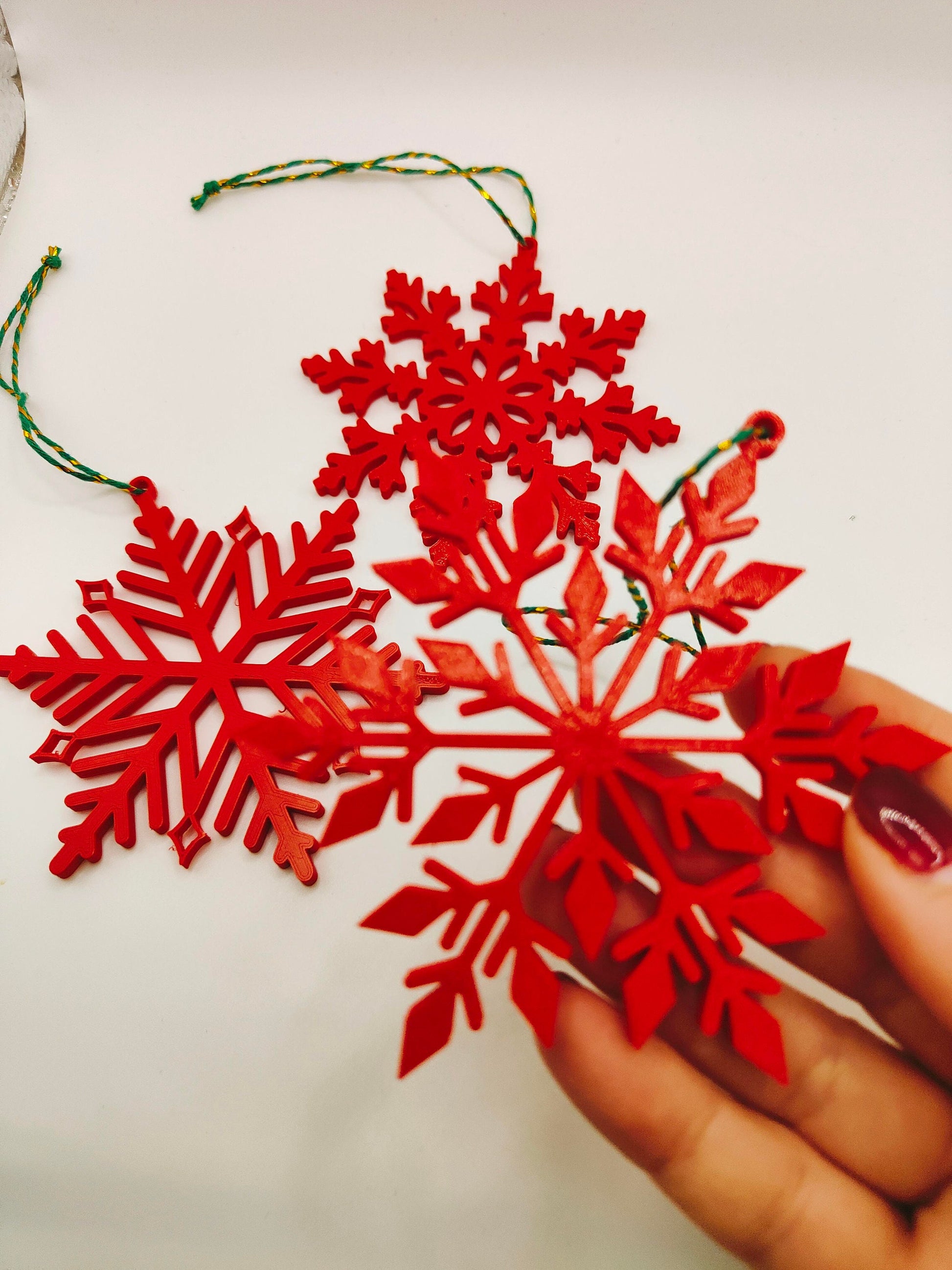 Snowflakes set of 3 Christmas decorations | christmas tree decoration | 3D Printed