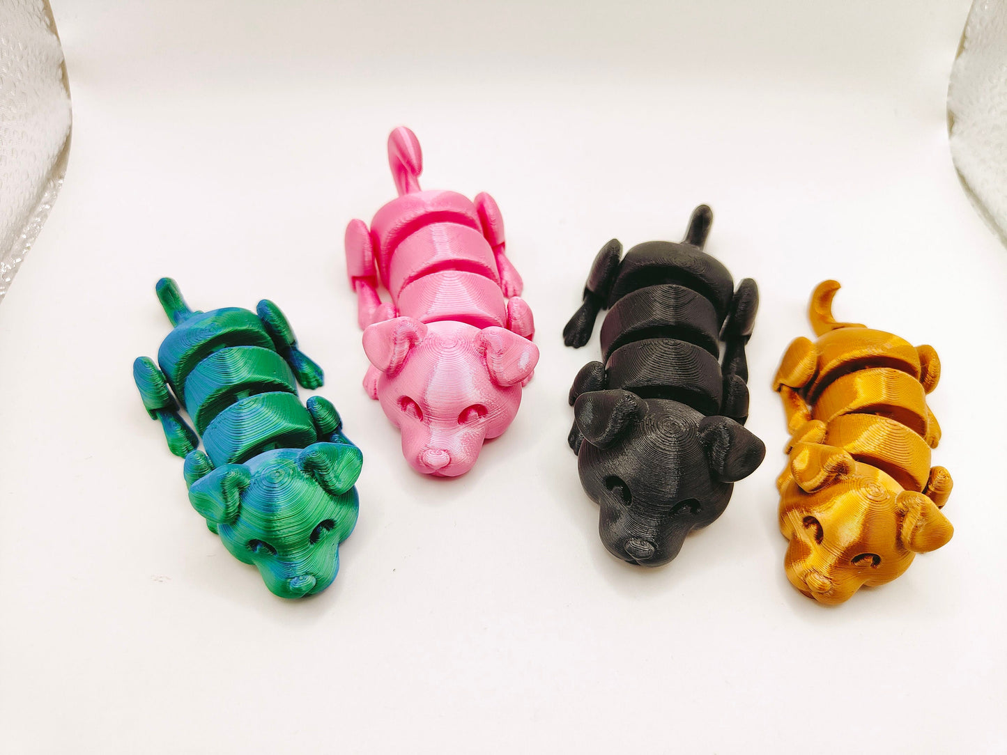 The Lazy Dog, Flexi Articulated Animal, Toy, Home Decor, Dog Ornament, Desk Pet, Unique Toy - 3D Printed - Fidget Toy