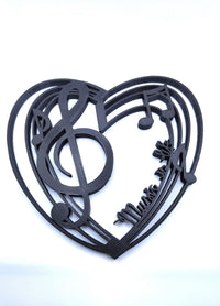 Music is life heart decoration 3D printed Music lover decor | Perfect gift for a music lover | Home design | Music love