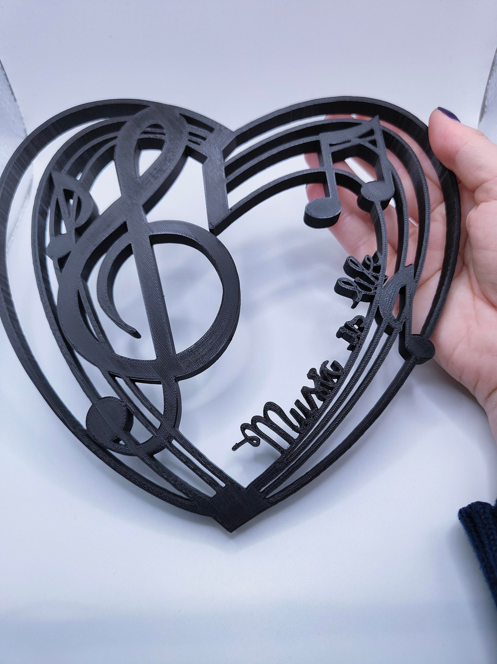 Music is life heart decoration 3D printed Music lover decor | Perfect gift for a music lover | Home design | Music love