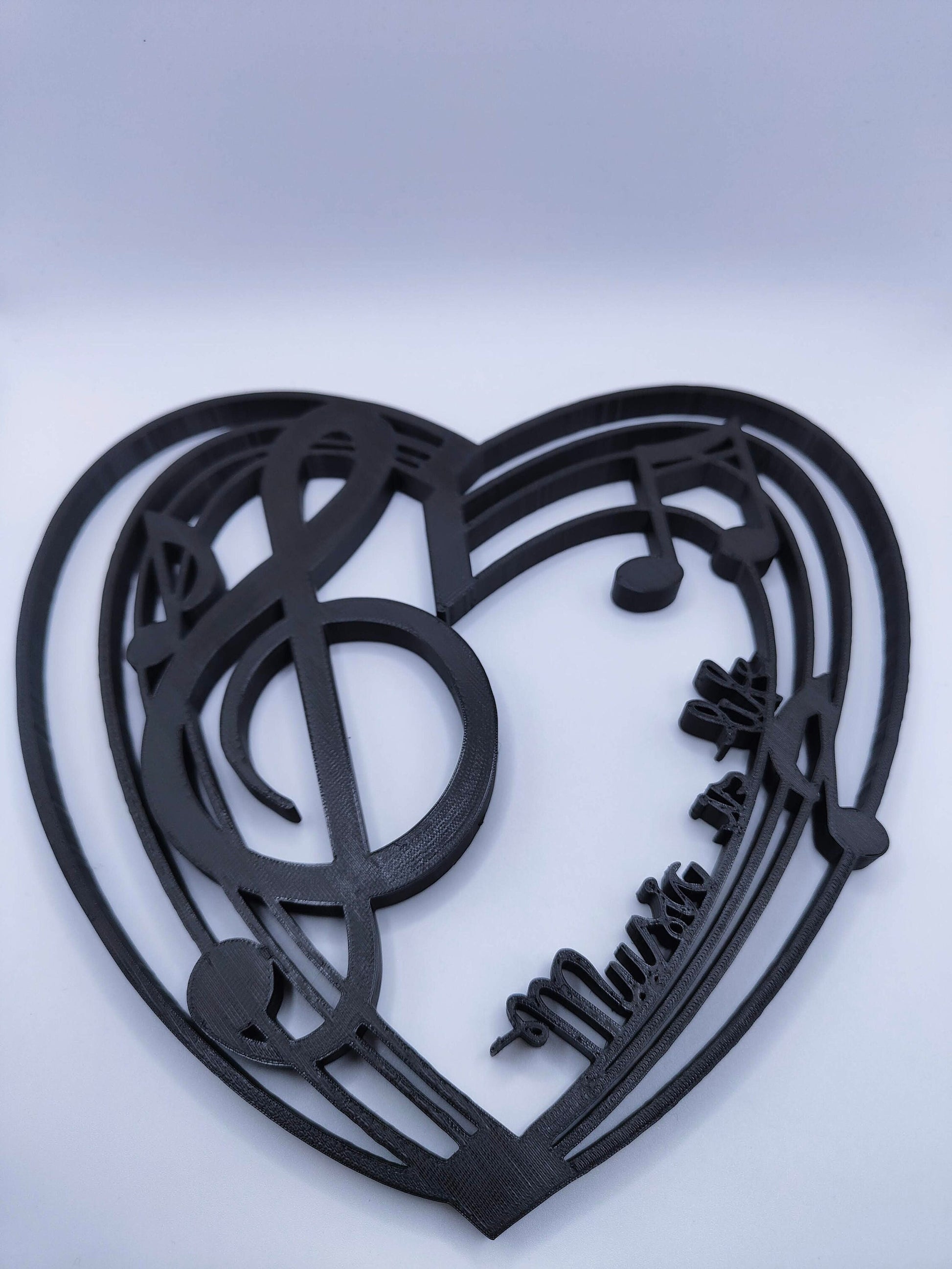 Music is life heart decoration 3D printed Music lover decor | Perfect gift for a music lover | Home design | Music love