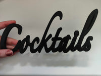 3D Cocktails sign, wall plastic sign, cocktails sign, kitchen decoration, 3d text