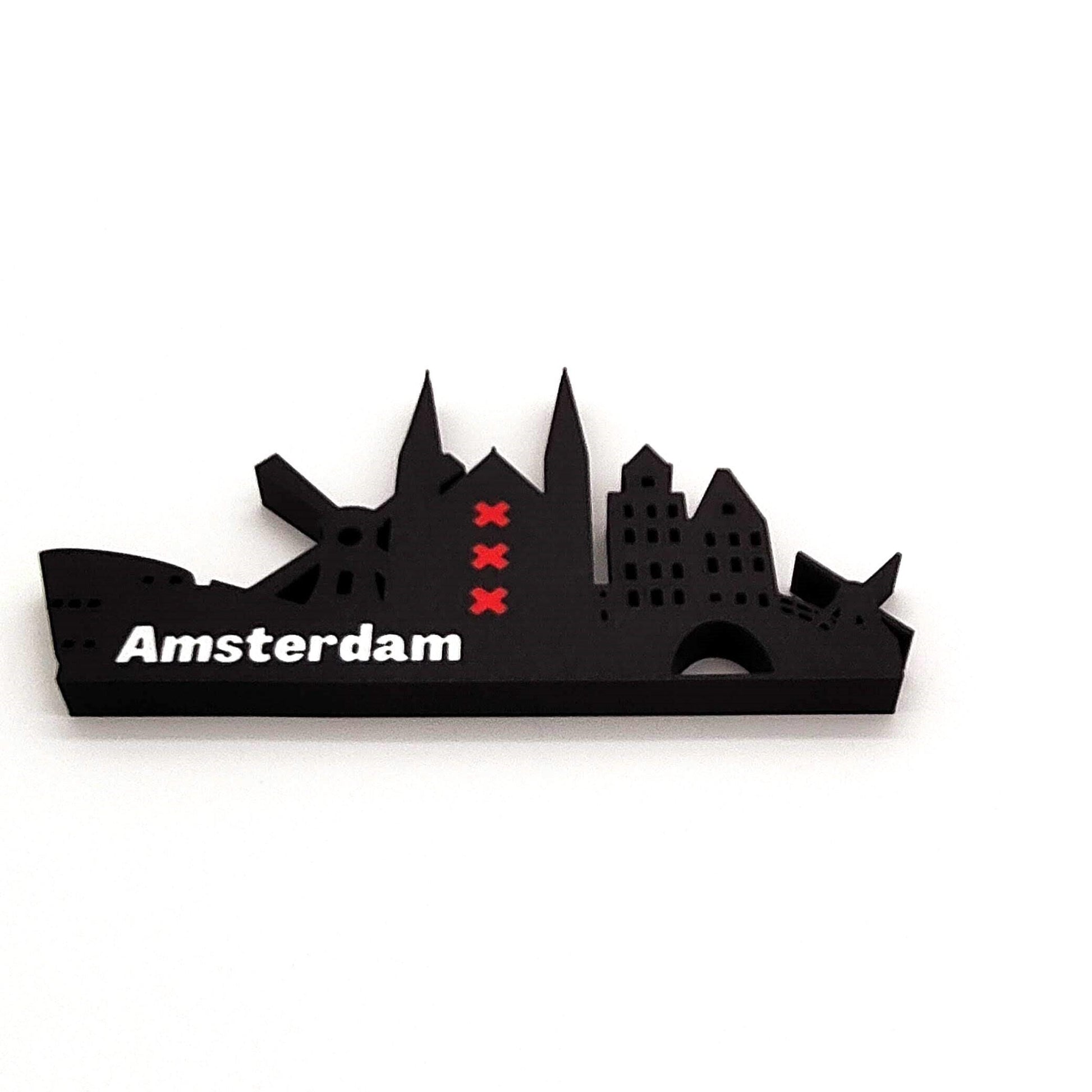 Amsterdam skyline shelf art, Decor, Souvenir, City Silhouette, collectable, Panoramic Skyline Art Print Capturing the City's Iconic Charm