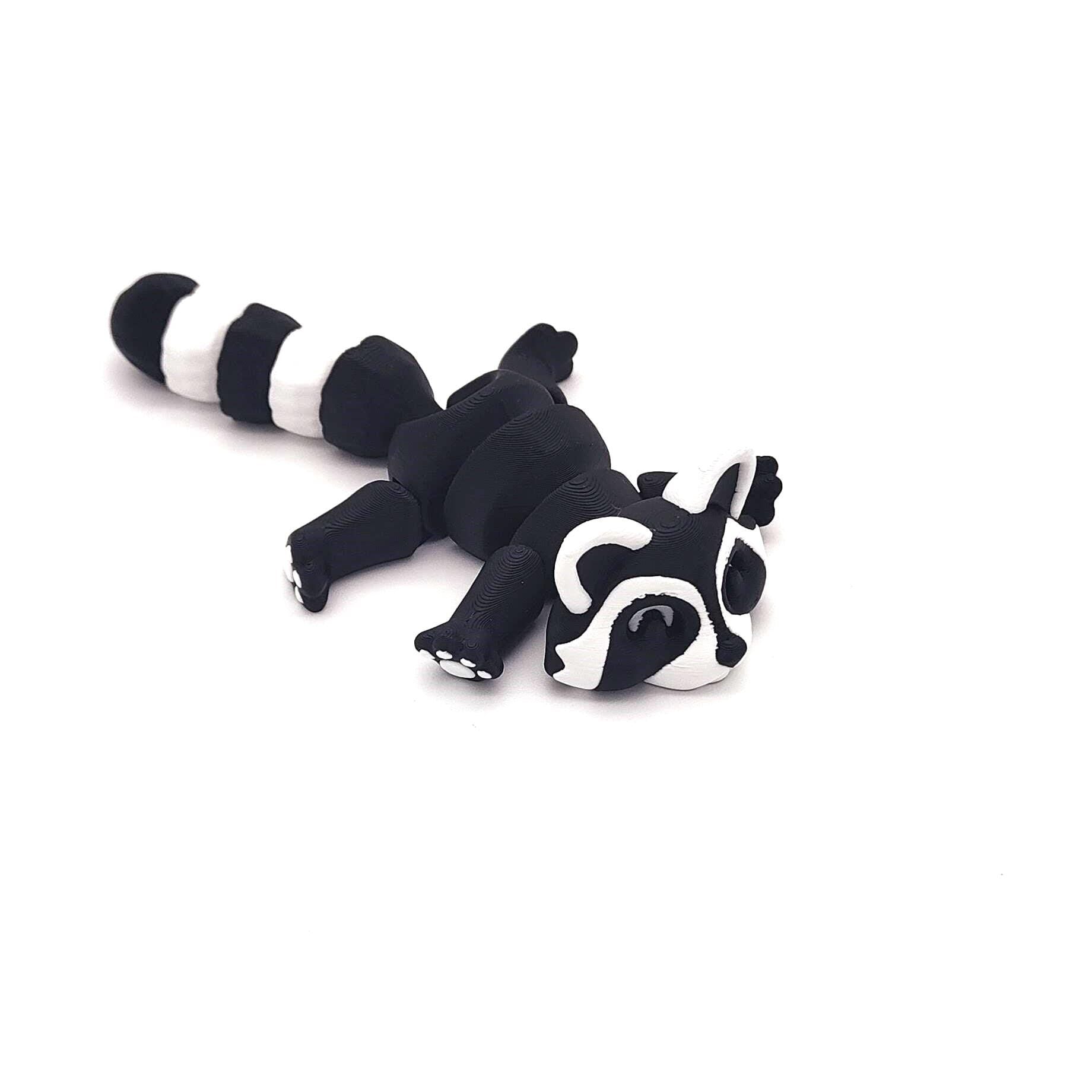 Adorable Articulated Raccoon with Trash Can, Fidget Toy, 3D Animal Figure, Perfect Raccoon Lover Gift, Cute Animal Decor