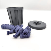 Adorable Articulated Raccoon with Trash Can, Fidget Toy, 3D Animal Figure, Perfect Raccoon Lover Gift, Cute Animal Decor