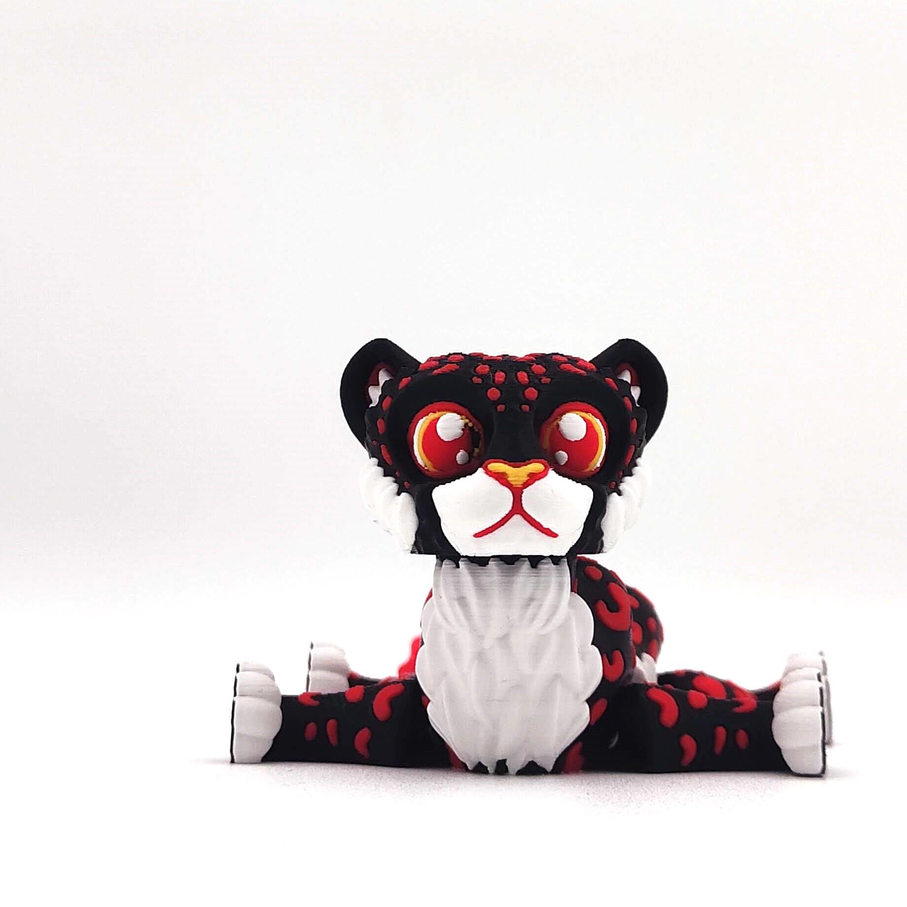 Articulated Leopard Figurine, Flexi Cheetah, Sculpture for Home Decor and Educational Play, Jungle Cat Toy for Adults, Collectables