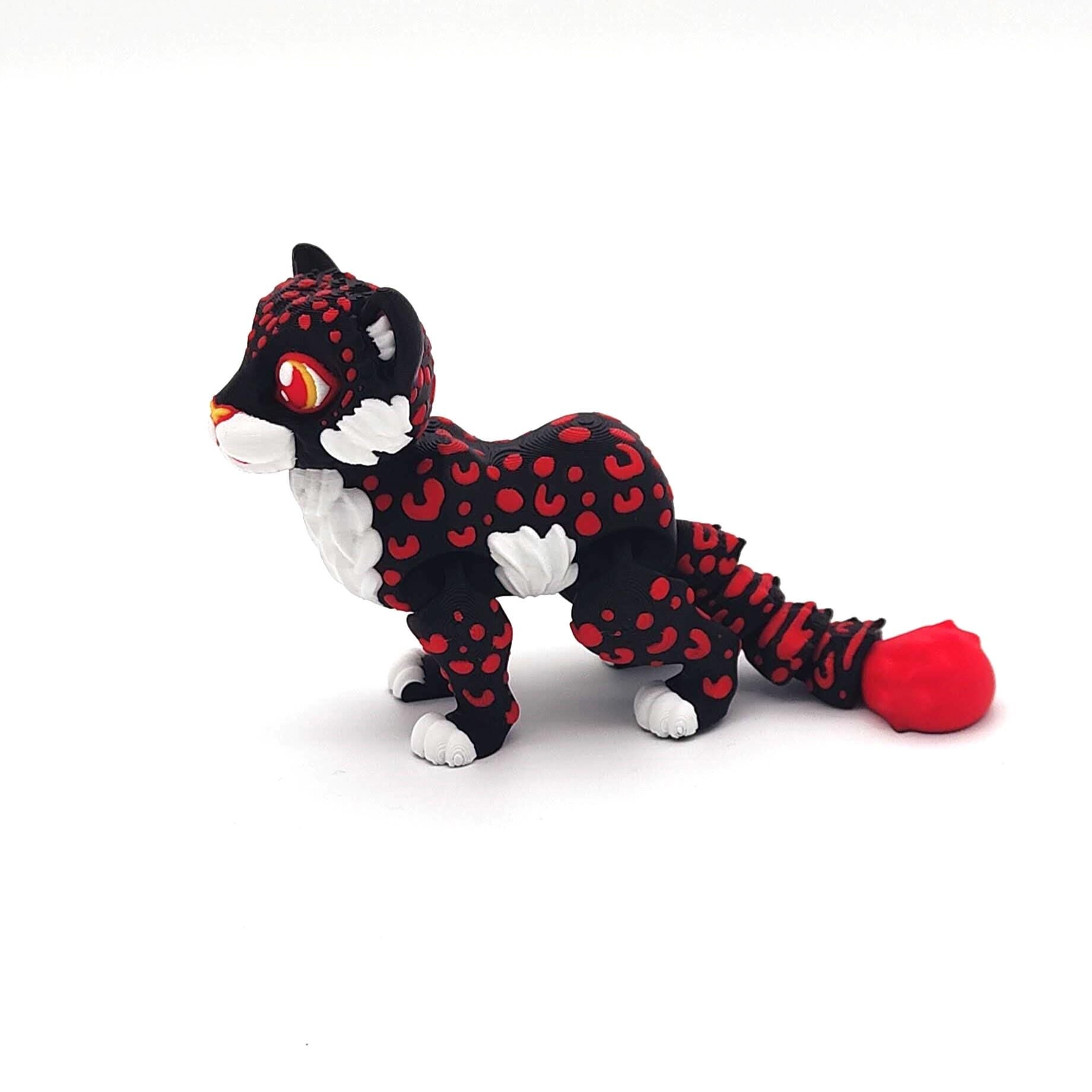 Articulated Leopard Figurine, Flexi Cheetah, Sculpture for Home Decor and Educational Play, Jungle Cat Toy for Adults, Collectables