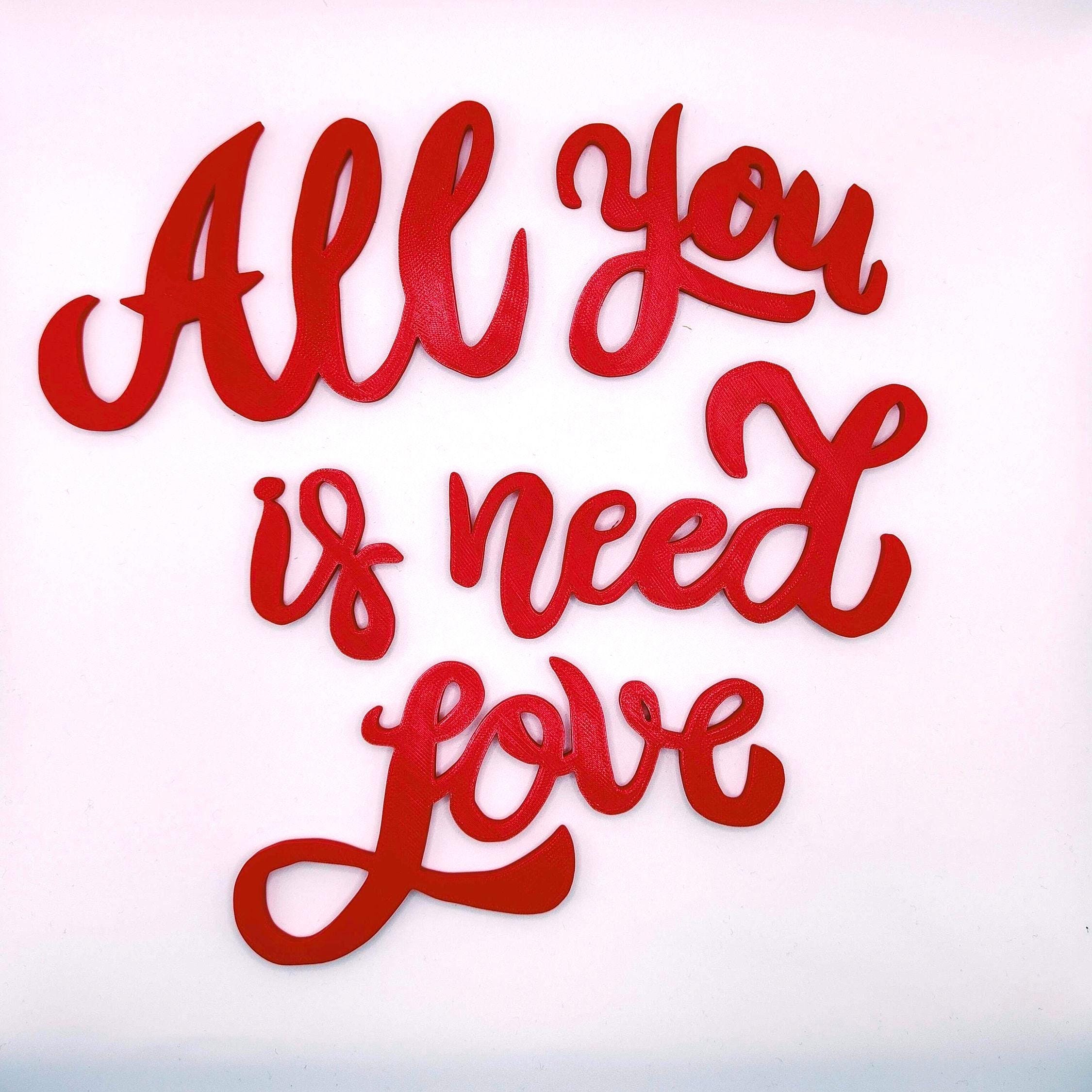 All you need is love sign, wall plastic sign, living room decoration sign, sign home letters decor, motivational quote