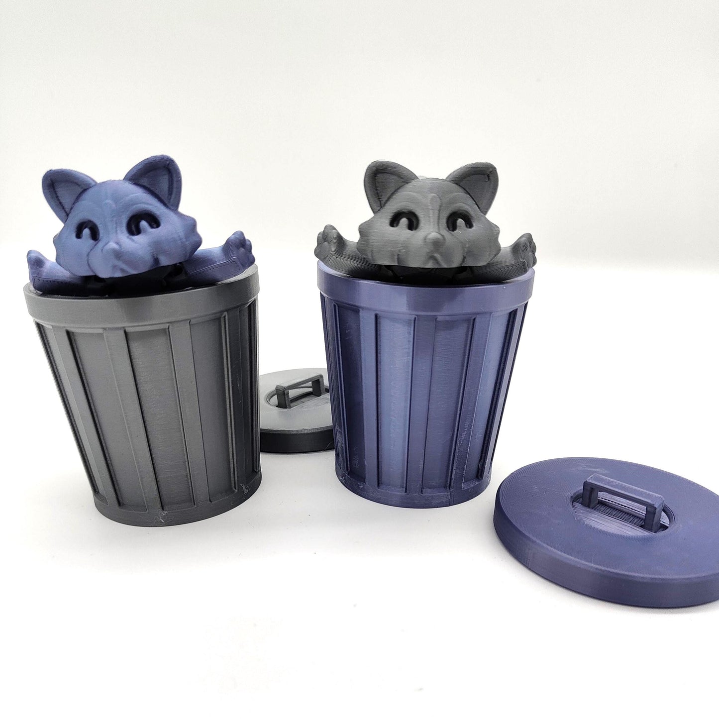Adorable Articulated Raccoon with Trash Can, Fidget Toy, 3D Animal Figure, Perfect Raccoon Lover Gift, Cute Animal Decor