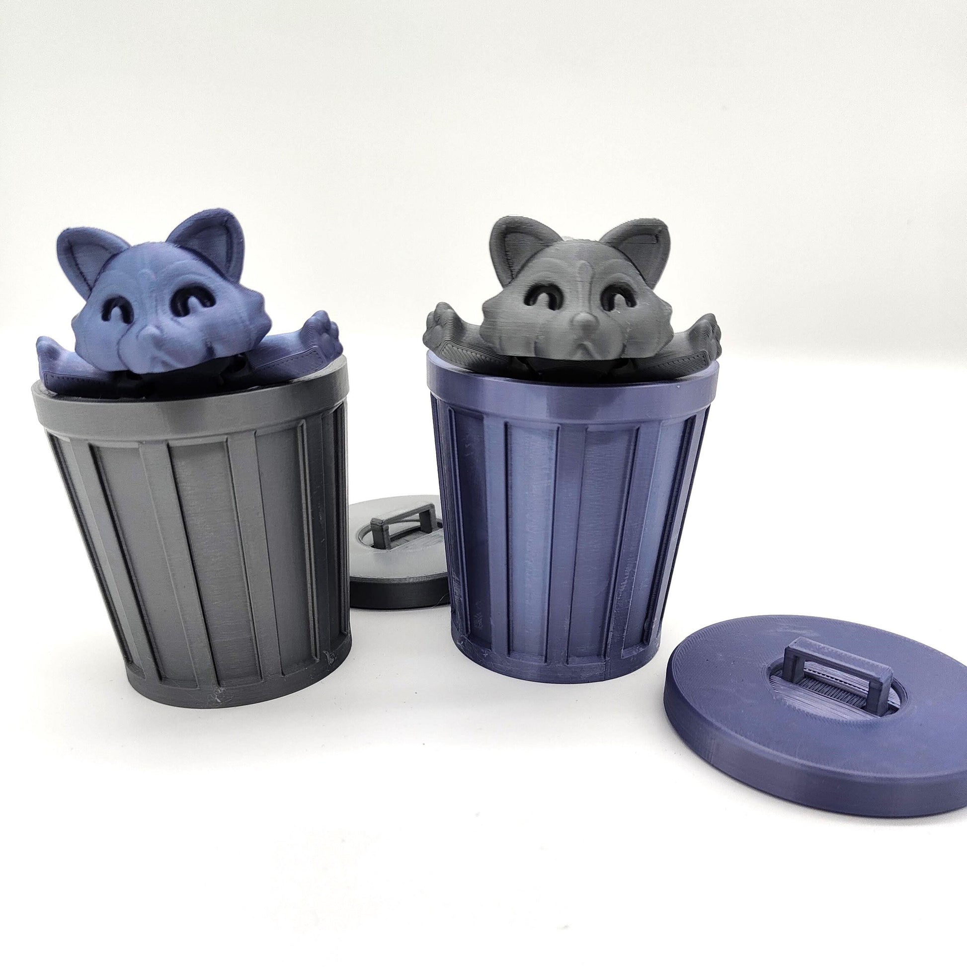 Adorable Articulated Raccoon with Trash Can, Fidget Toy, 3D Animal Figure, Perfect Raccoon Lover Gift, Cute Animal Decor
