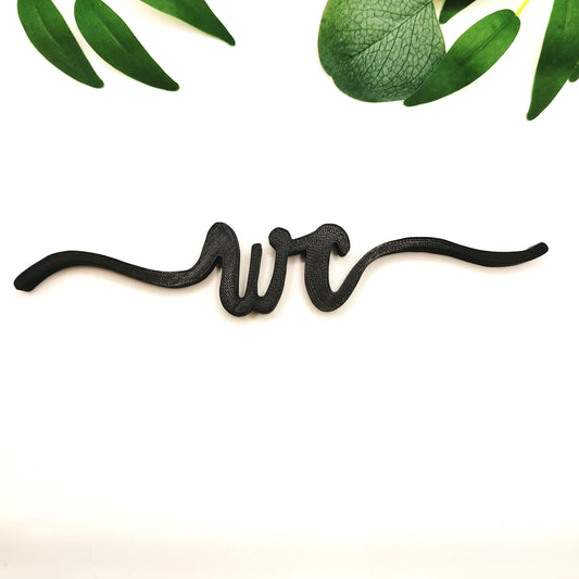 Elegant Bathroom Sign, WC cursive, Perfect for Enhancing the Aesthetic and Functionality of Your Home, Airbnb, Boat, Camper or Hotel