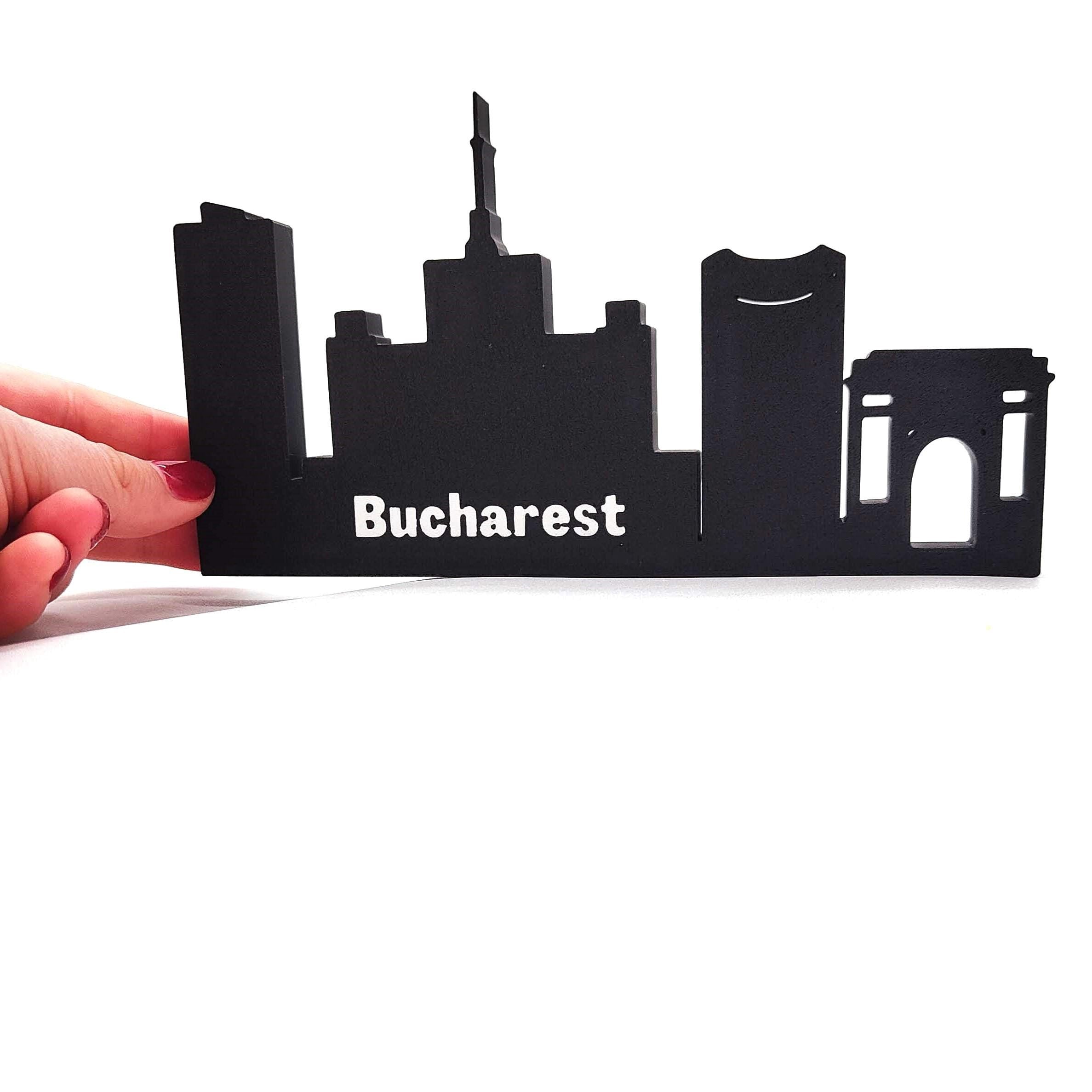 Bucharest Skyline: Capturing the Architectural Essence of Romania's Vibrant Capital - A Perfect Souvenir for Your Home, Shelf, or Desk
