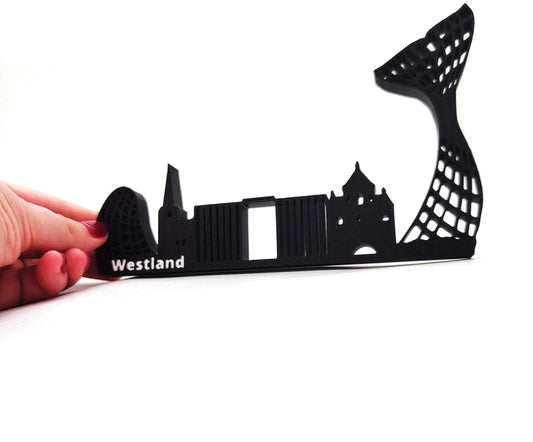 Westland Skyline: Stunning Artistic View of the City Center - An Essential Collectible for Anyone Passionate About Urban Art and Cityscapes