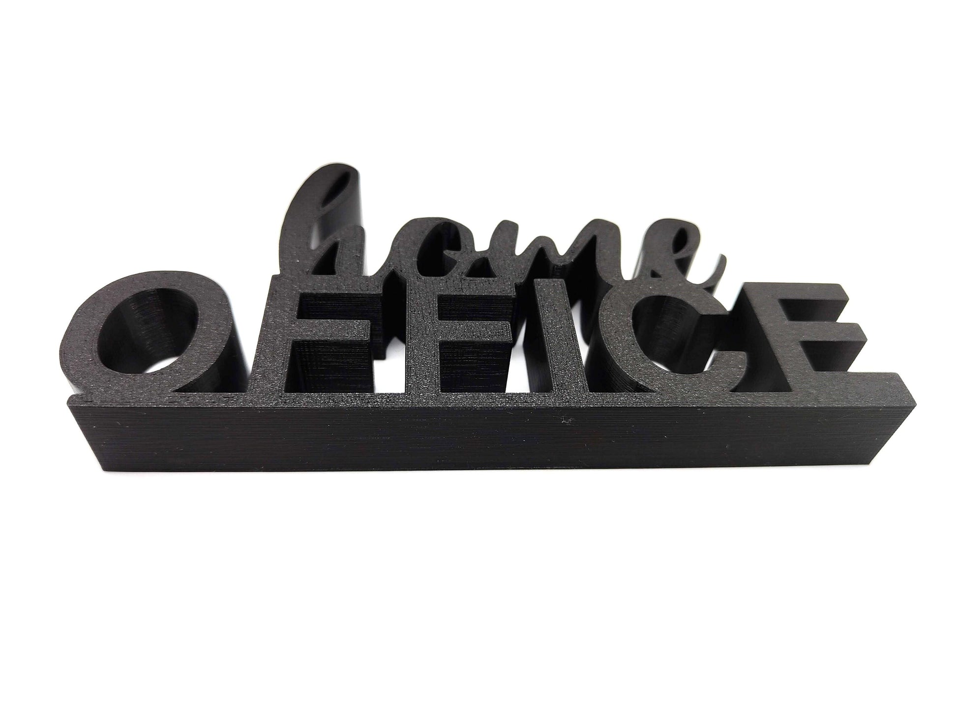 Stylish 3D 'Home Office' Sign - Sleek Black Desk, Perfect for Enhancing Your Workspace or Home Office Aesthetic
