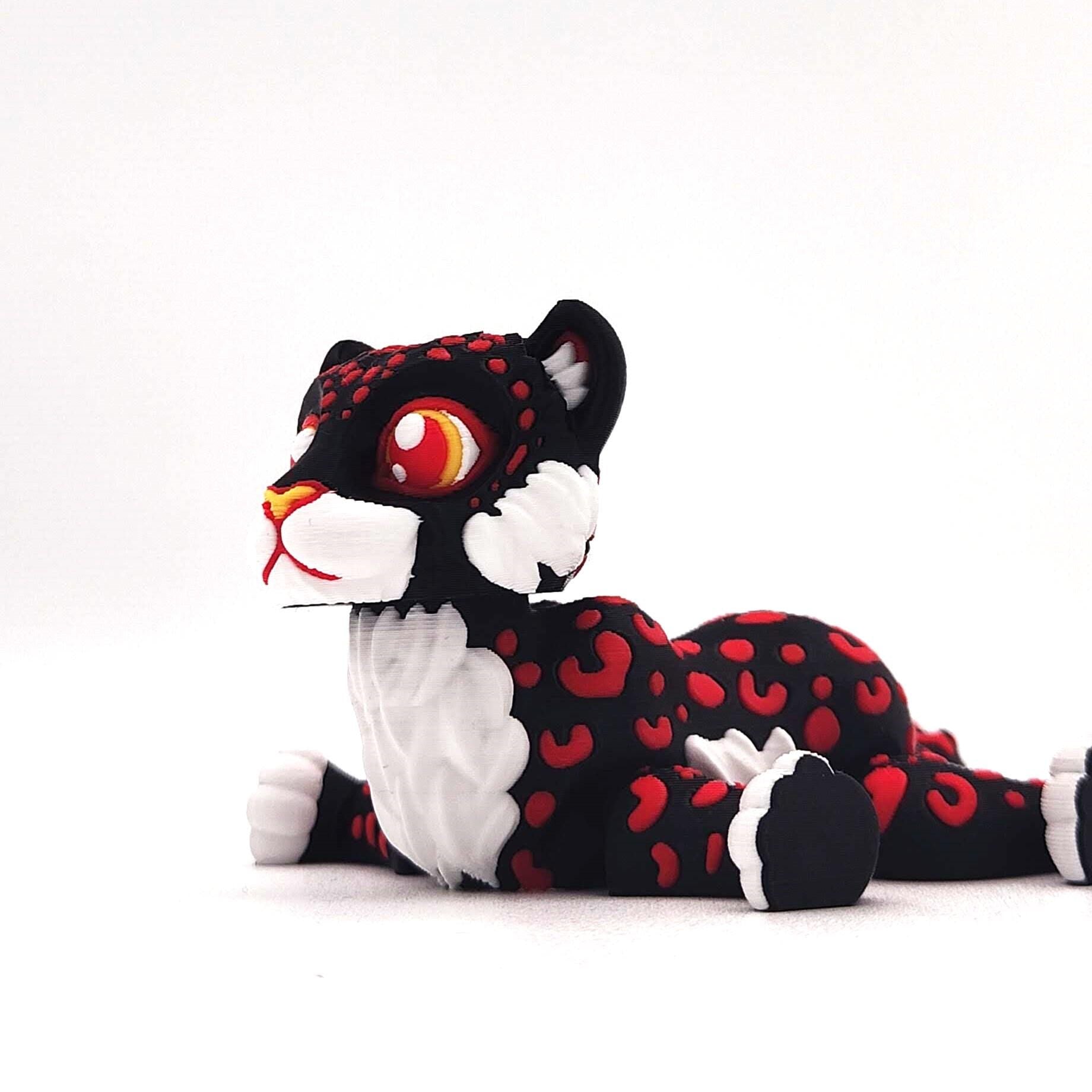 Articulated Leopard Figurine, Flexi Cheetah, Sculpture for Home Decor and Educational Play, Jungle Cat Toy for Adults, Collectables