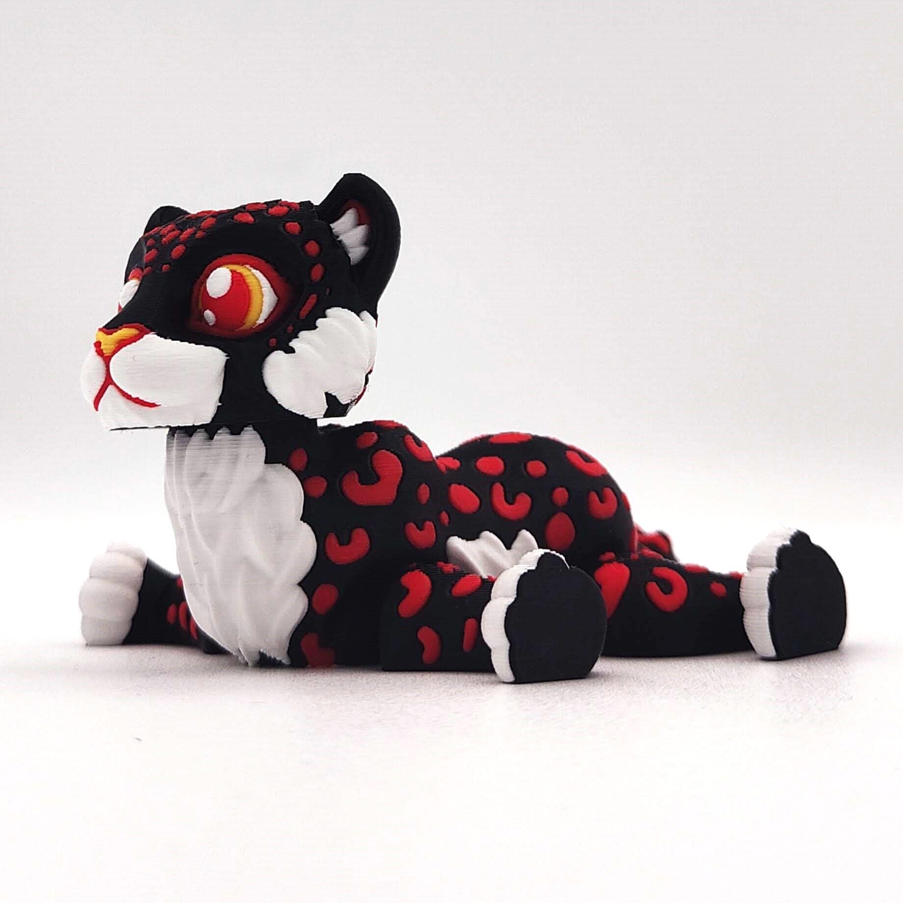 Articulated Leopard Figurine, Flexi Cheetah, Sculpture for Home Decor and Educational Play, Jungle Cat Toy for Adults, Collectables