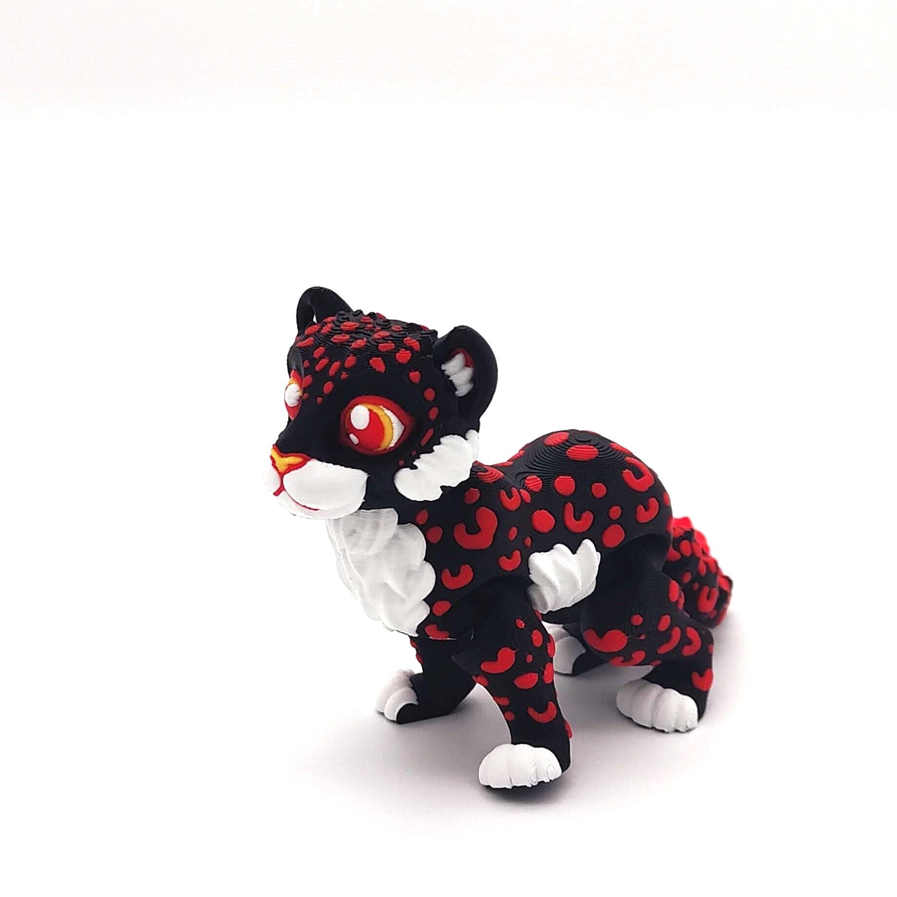 Articulated Leopard Figurine, Flexi Cheetah, Sculpture for Home Decor and Educational Play, Jungle Cat Toy for Adults, Collectables