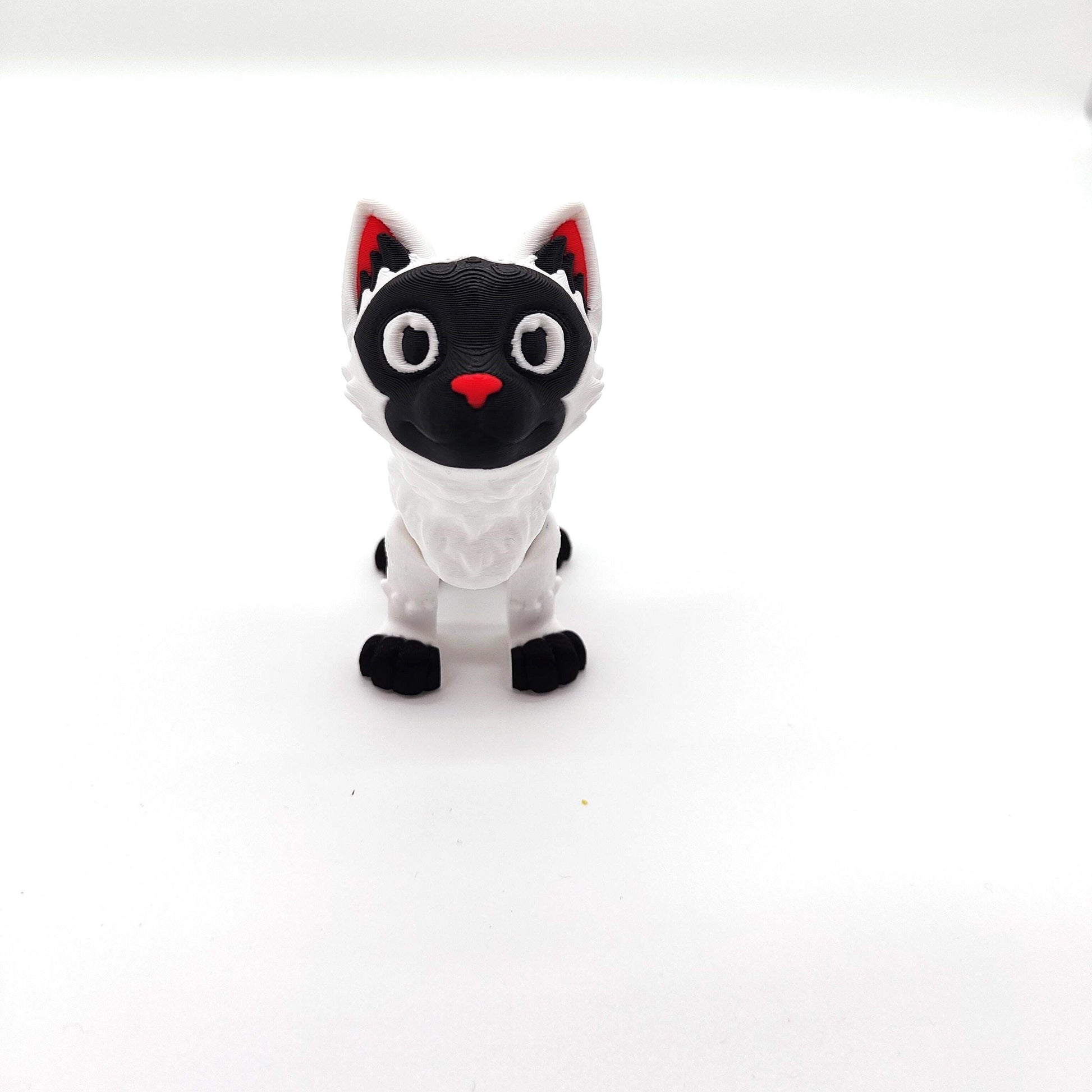 Siamese Black and White Cat Figurine - Cute Animal Toy - Unique Collectible Gift for Cat Lovers, Perfect Home Decor, Desk Companion