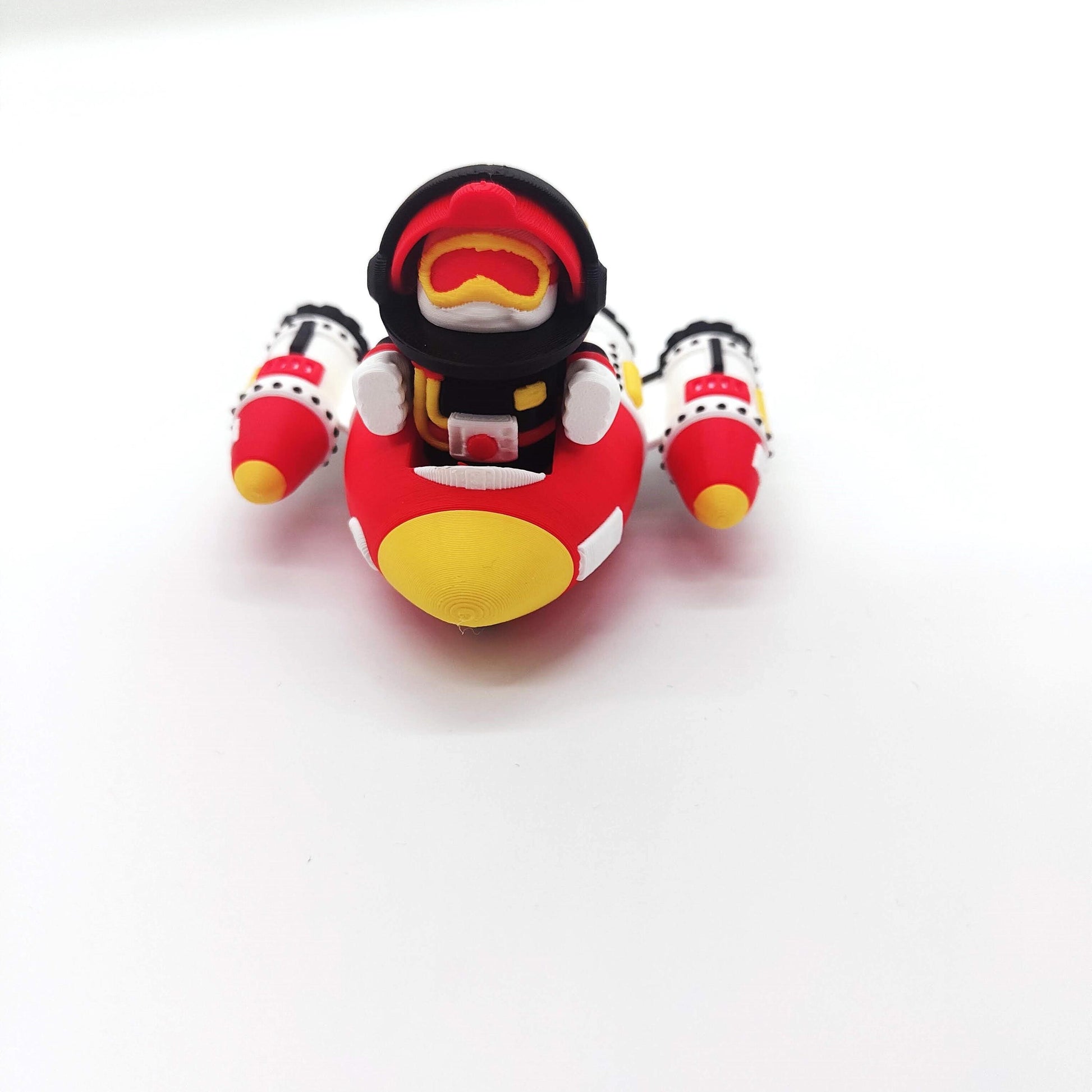 Astronaut Figure with Mini Spaceship - Deluxe Collectible Toy Set for Space Enthusiasts, Vintage Astronaut Figurine with Colorful Spacecraft