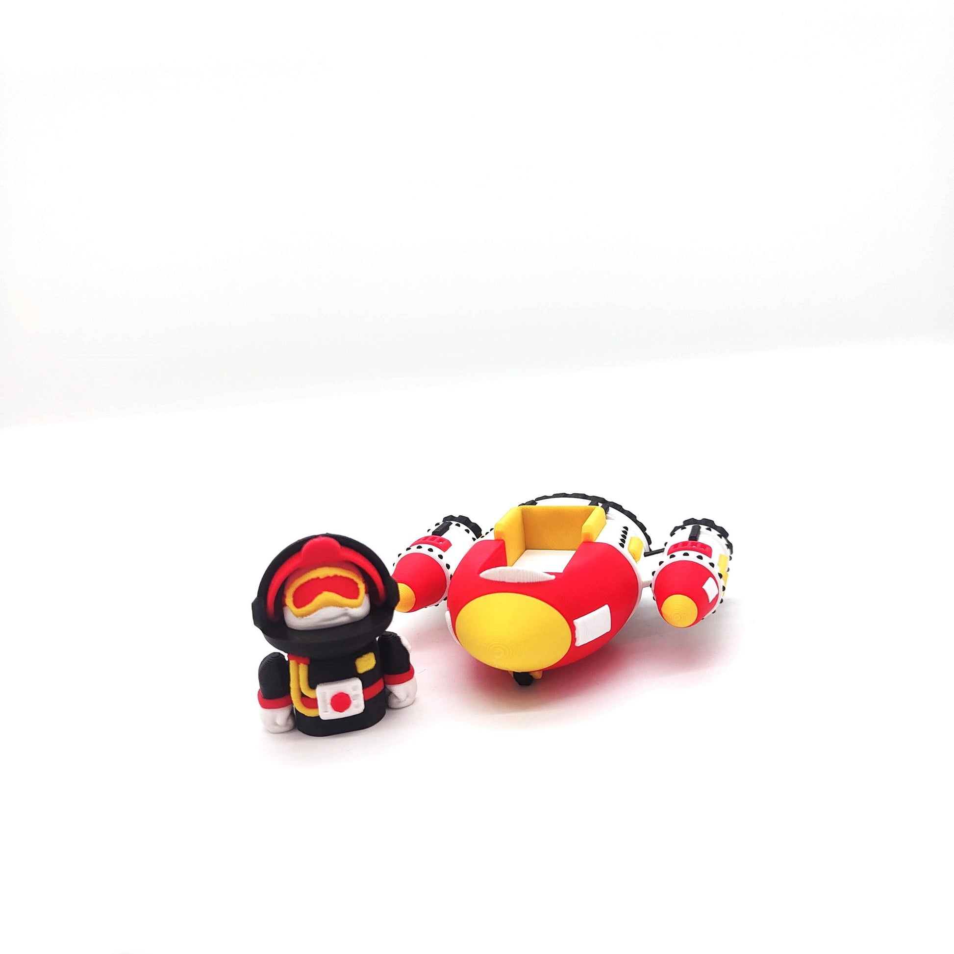 Astronaut Figure with Mini Spaceship - Deluxe Collectible Toy Set for Space Enthusiasts, Vintage Astronaut Figurine with Colorful Spacecraft