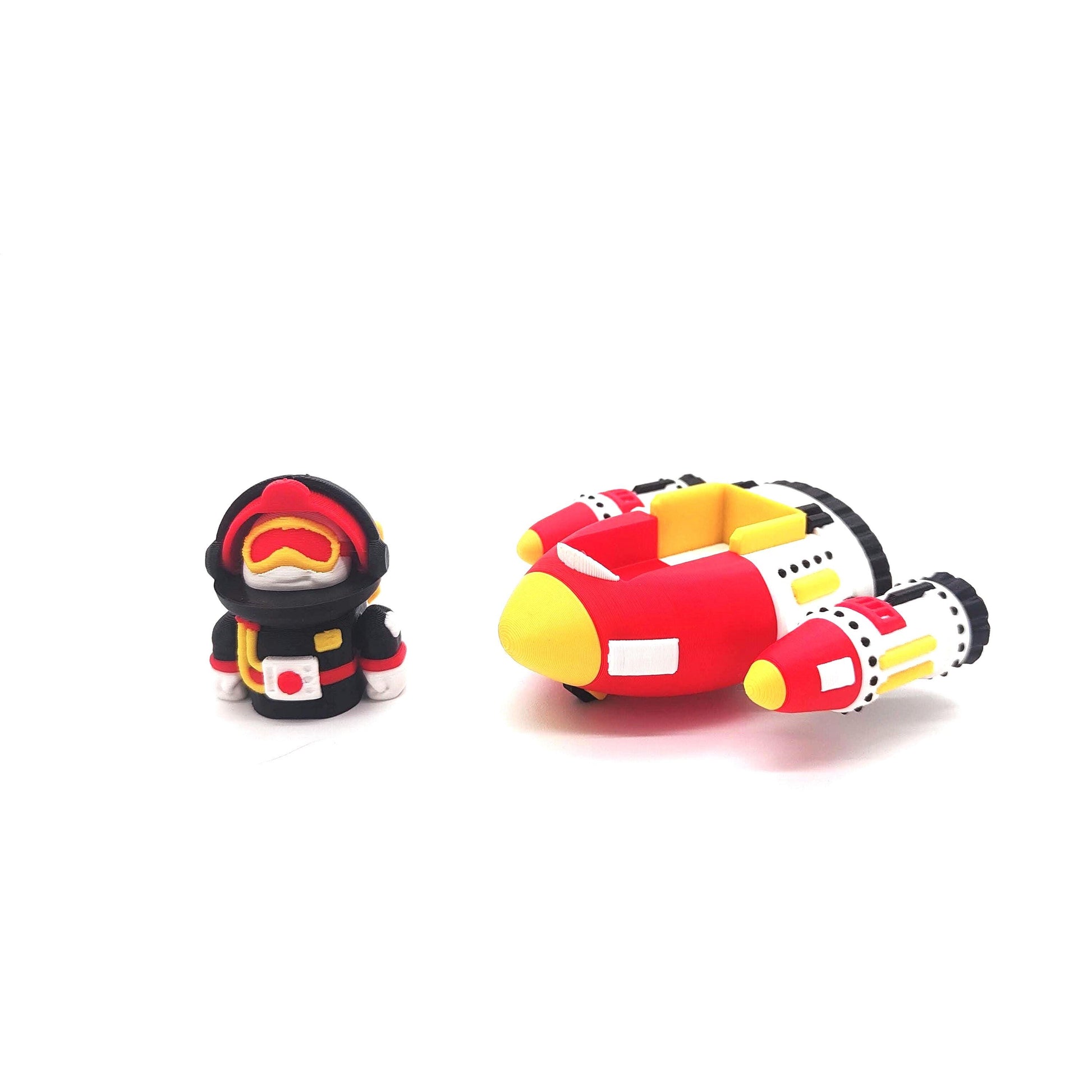 Astronaut Figure with Mini Spaceship - Deluxe Collectible Toy Set for Space Enthusiasts, Vintage Astronaut Figurine with Colorful Spacecraft