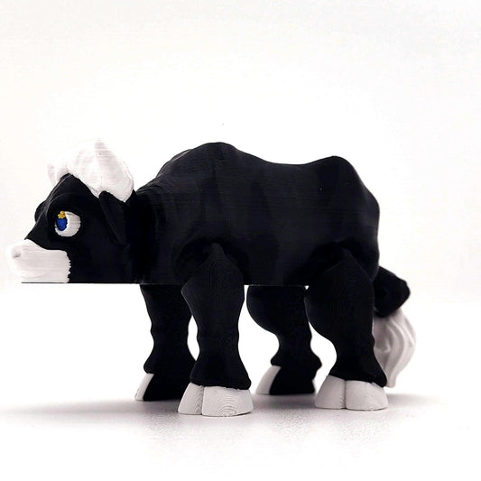 Adorable Flexible Buffalo Figurine - Handmade 3D Printed Articulated Animal Toy - Cute Home Décor Gift for Buffalo Lovers