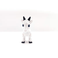 White Baby Goat Figurine with Movable Legs and Head - Cute Collectible Toy - Perfect for Animal Lovers and Kids