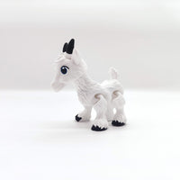 White Baby Goat Figurine with Movable Legs and Head - Cute Collectible Toy - Perfect for Animal Lovers and Kids