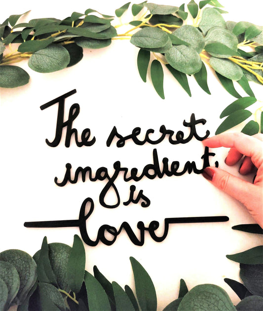 The secret ingredient is love sign, wall plastic sign, kitchen decoration sign, sign home letters decor