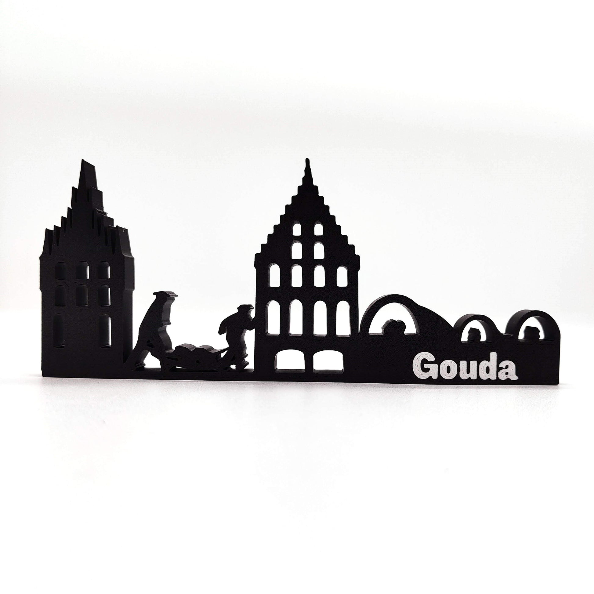 Charming Gouda Skyline Art – Unique Collectible for Home and Bookshelf Decor | Perfect Netherlands Souvenir