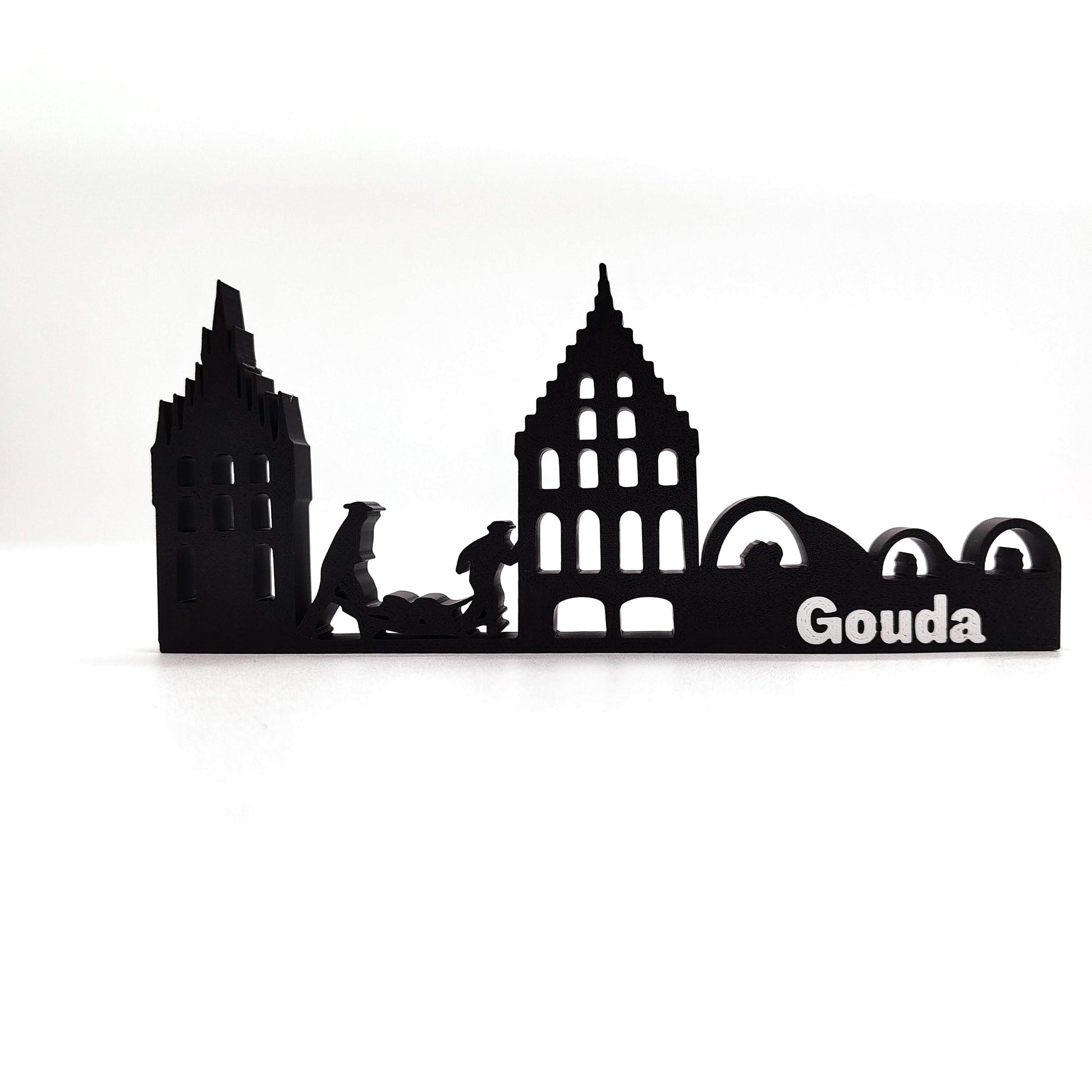 Charming Gouda Skyline Art – Unique Collectible for Home and Bookshelf Decor | Perfect Netherlands Souvenir