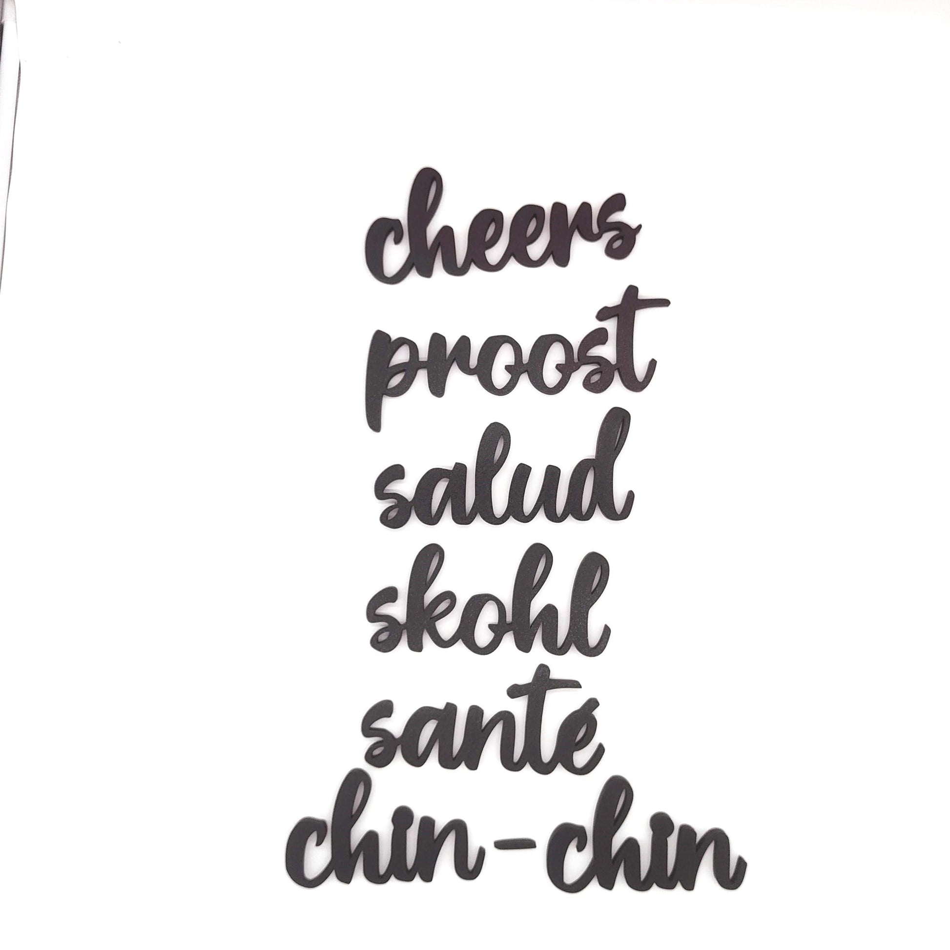 Bring Global Cheers to Your Space: Elegant Multilingual Wall Sign Featuring Toasts from Around the World,