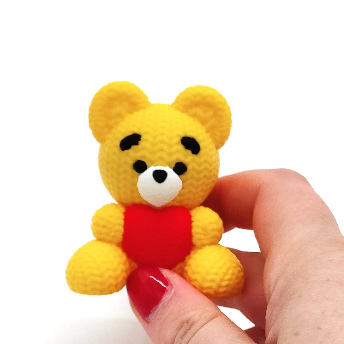 Crochet Teddy Bear Toy – Adorable Companion, Perfect for Gifting, Nursery Decor, printed Teddy, Table Decoration, Love Bear