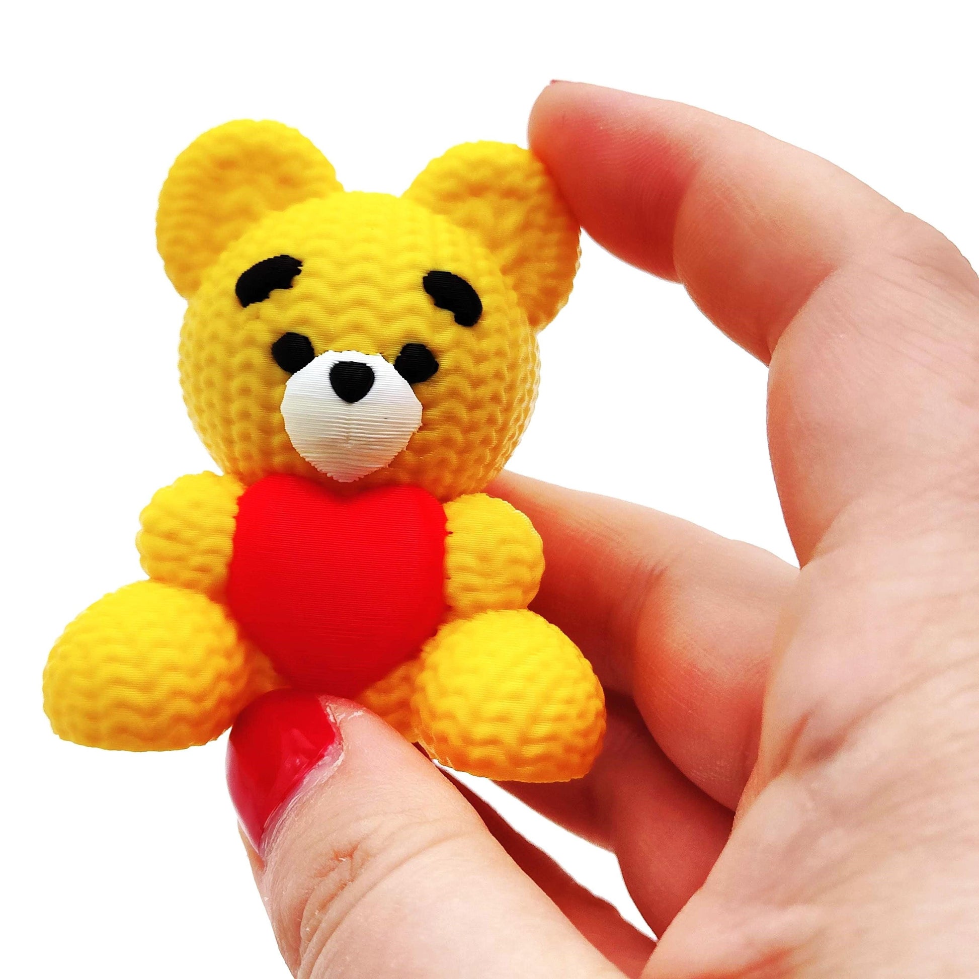 Crochet Teddy Bear Toy – Adorable Companion, Perfect for Gifting, Nursery Decor, printed Teddy, Table Decoration, Love Bear