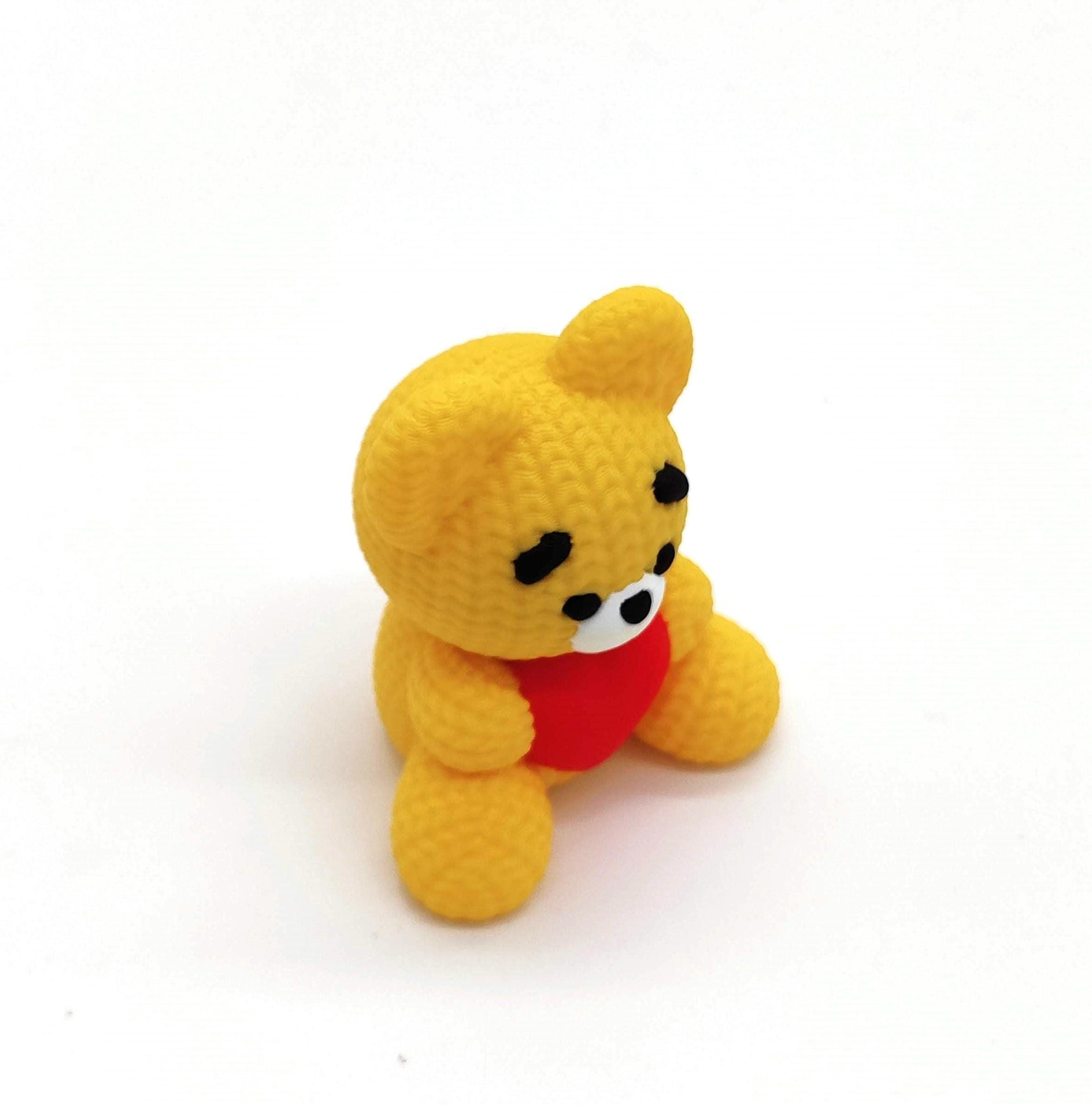 Crochet Teddy Bear Toy – Adorable Companion, Perfect for Gifting, Nursery Decor, printed Teddy, Table Decoration, Love Bear