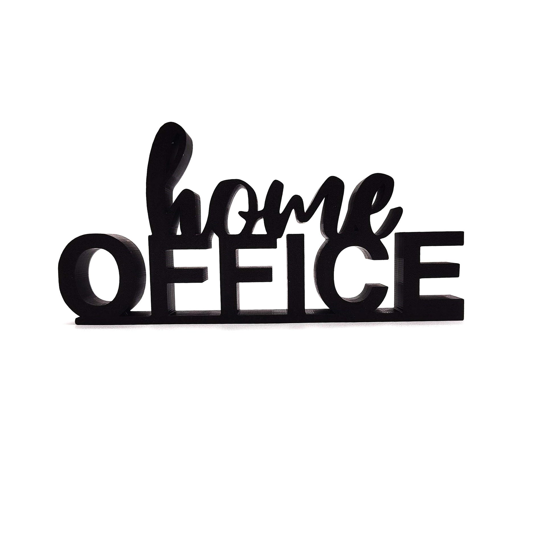 Stylish 3D 'Home Office' Sign - Sleek Black Desk, Perfect for Enhancing Your Workspace or Home Office Aesthetic