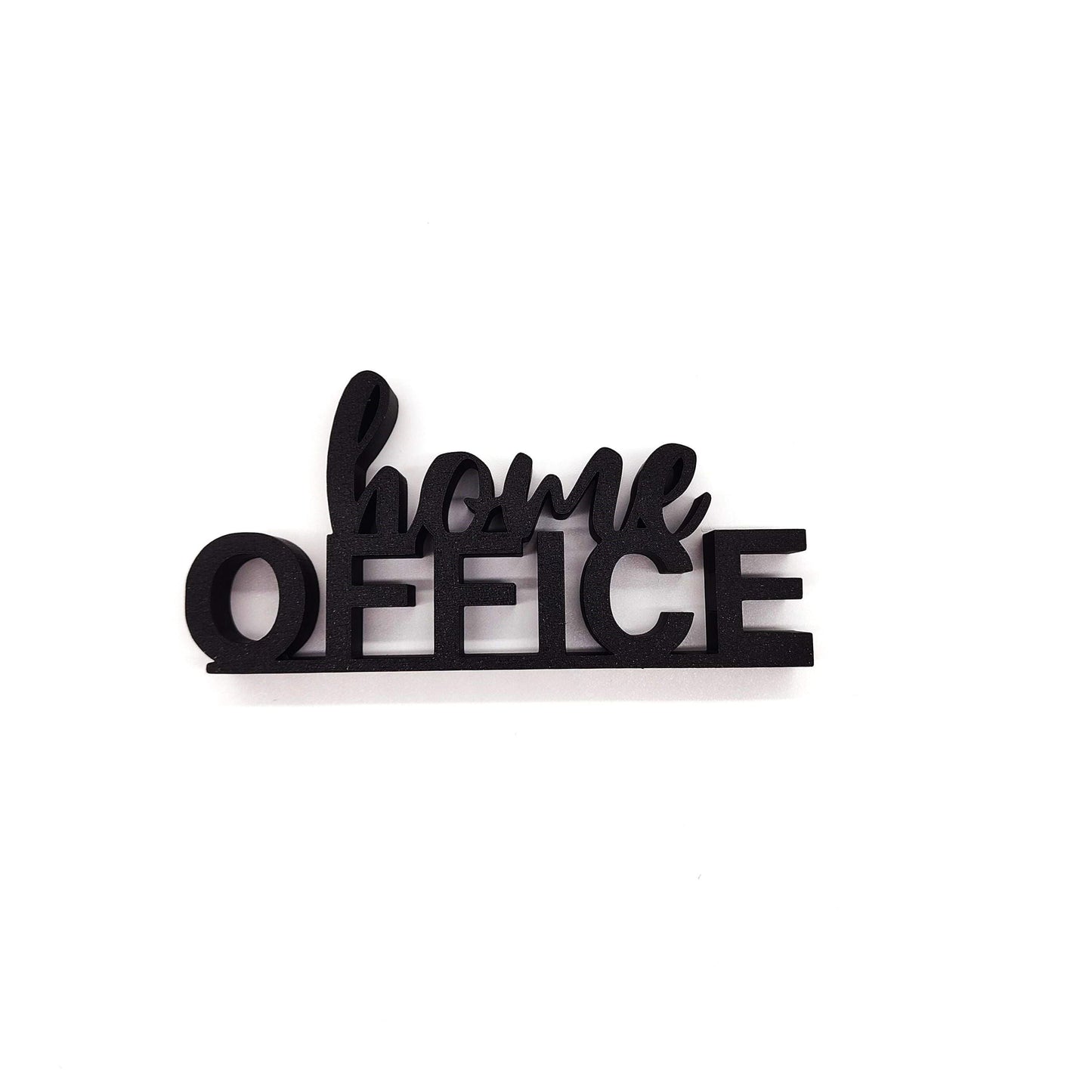 Stylish 3D 'Home Office' Sign - Sleek Black Desk, Perfect for Enhancing Your Workspace or Home Office Aesthetic