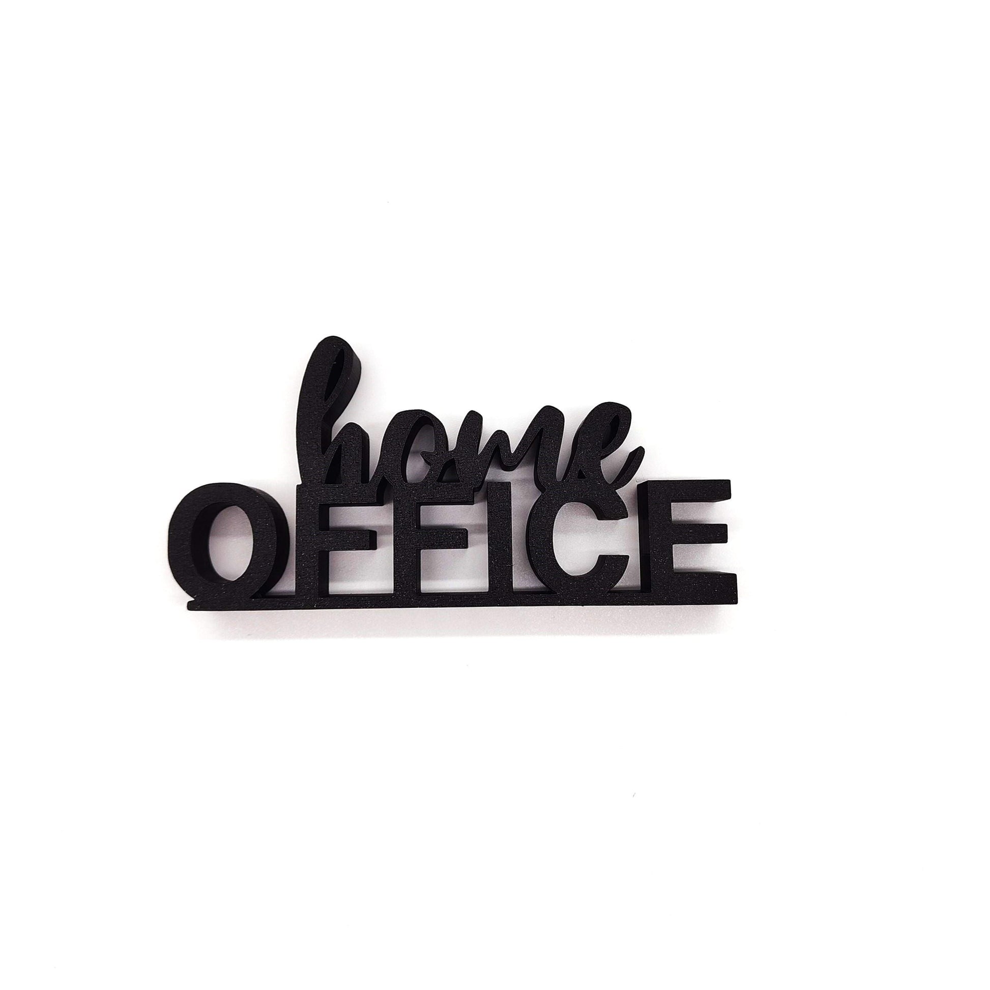Stylish 3D 'Home Office' Sign - Sleek Black Desk, Perfect for Enhancing Your Workspace or Home Office Aesthetic