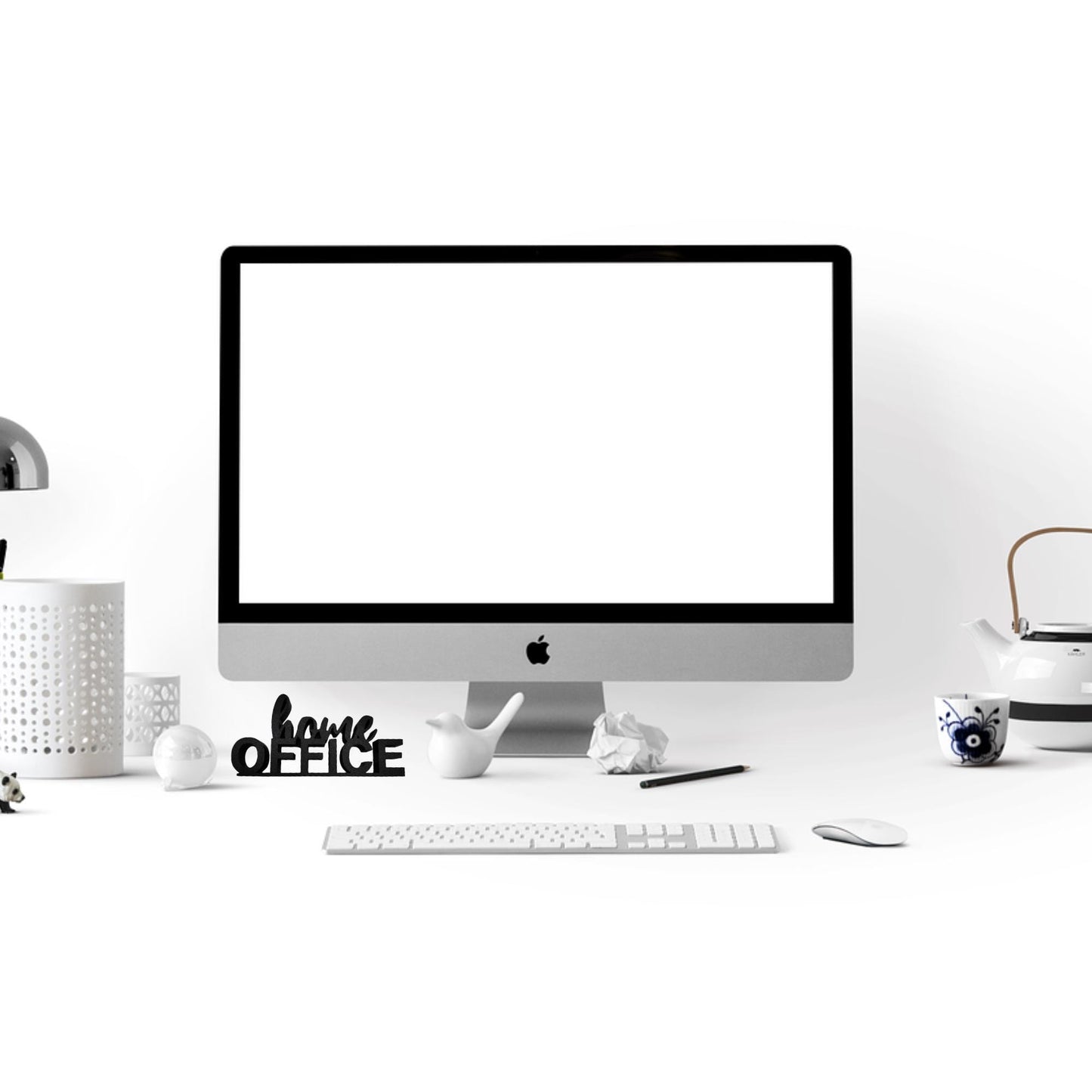 Stylish 3D 'Home Office' Sign - Sleek Black Desk, Perfect for Enhancing Your Workspace or Home Office Aesthetic