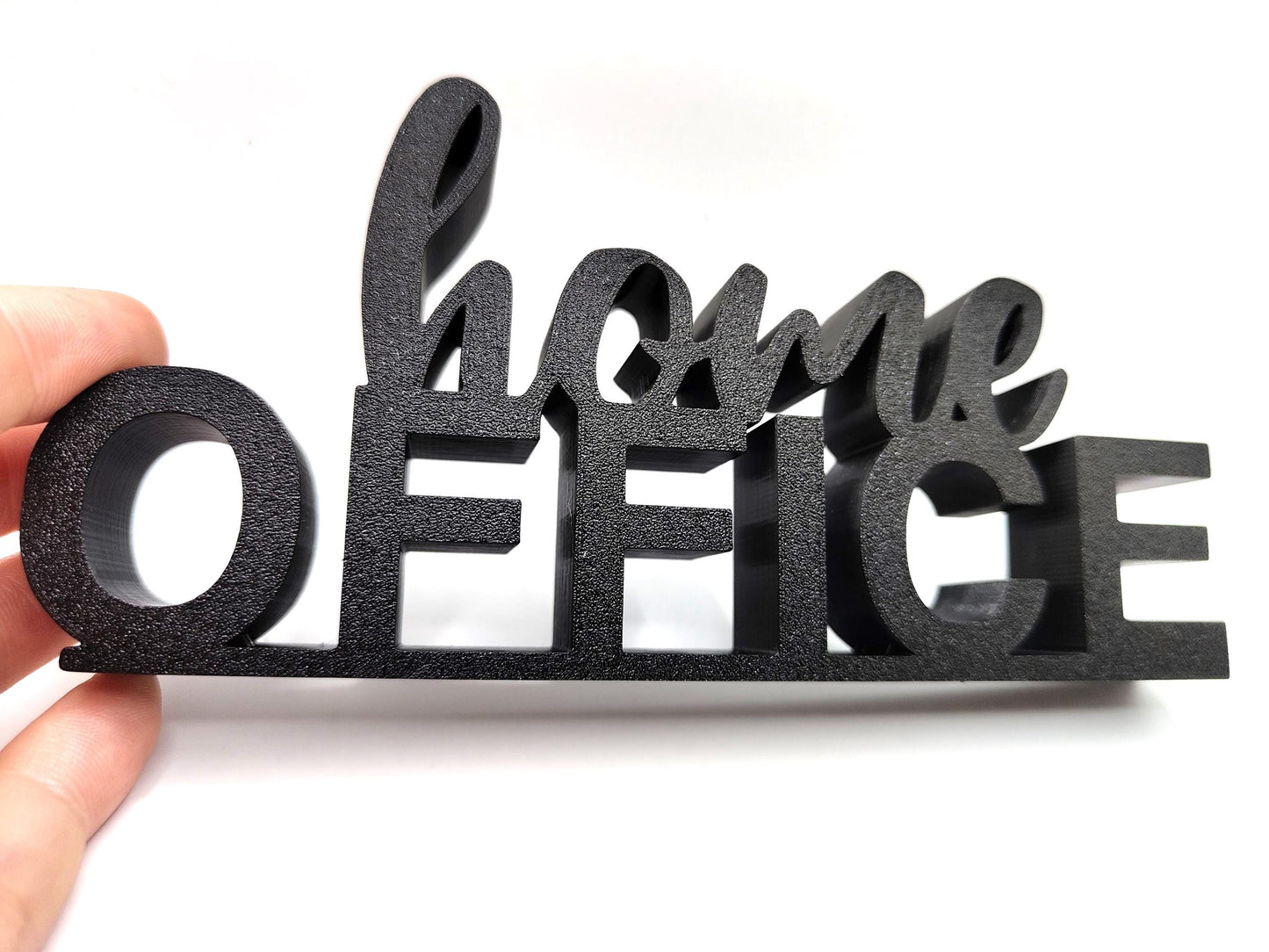 Stylish 3D 'Home Office' Sign - Sleek Black Desk, Perfect for Enhancing Your Workspace or Home Office Aesthetic