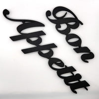 Elegant 'Bon Appétit' Wall Sign in Black Script - Perfect Kitchen or Dining Room Décor, Modern Home Accent, Ready to Hang