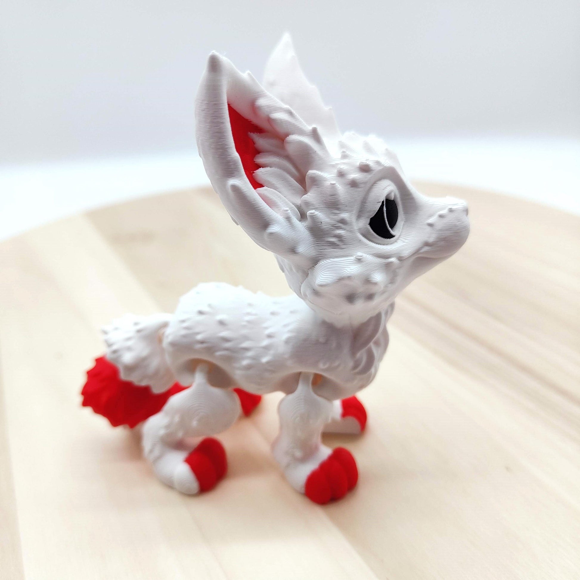 Flexi Fennec Fox - Adorable White Fox Figurine, Enhance your desk, shelf, or gift someone special, Perfect for Collectors