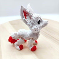 Flexi Fennec Fox - Adorable White Fox Figurine, Enhance your desk, shelf, or gift someone special, Perfect for Collectors
