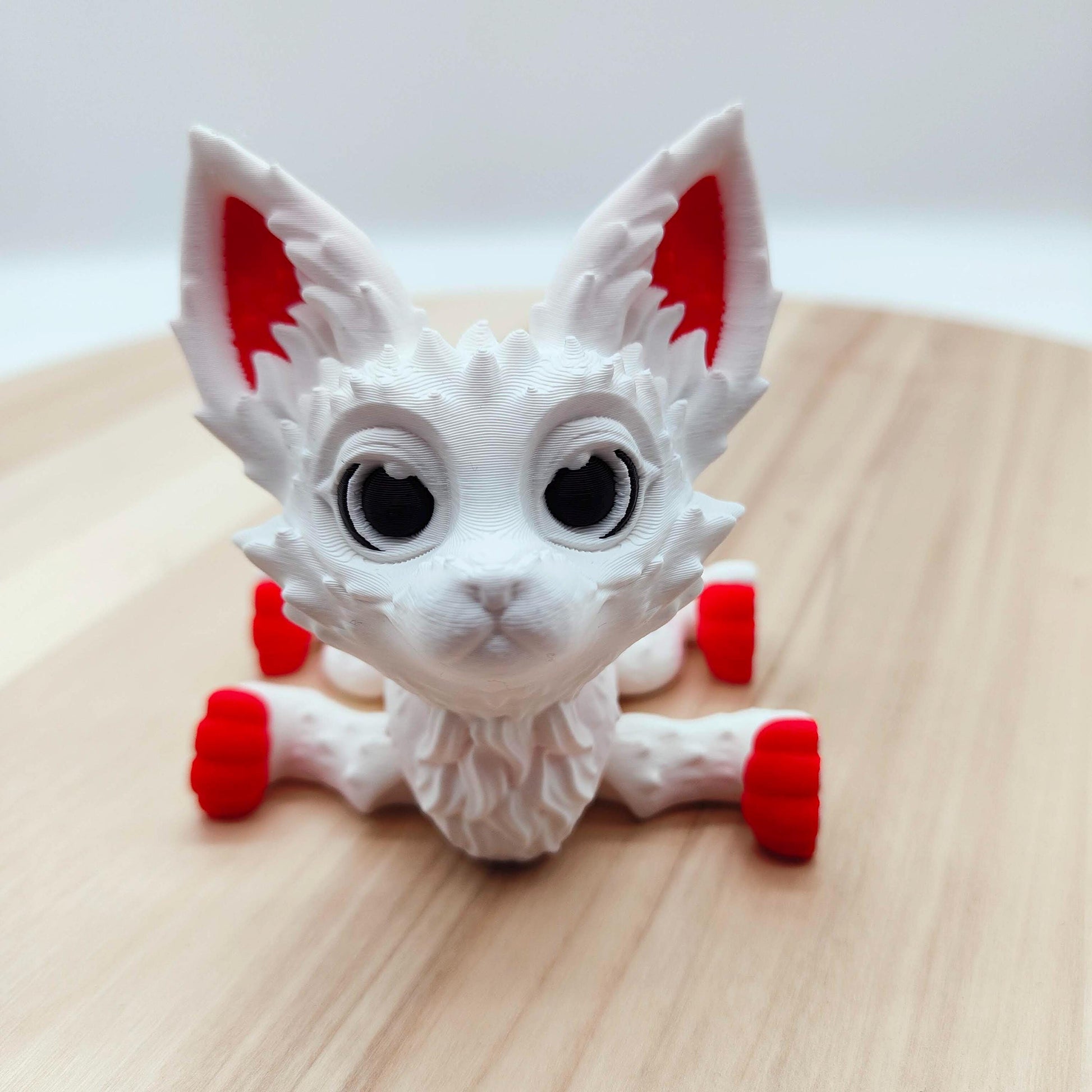 Flexi Fennec Fox - Adorable White Fox Figurine, Enhance your desk, shelf, or gift someone special, Perfect for Collectors