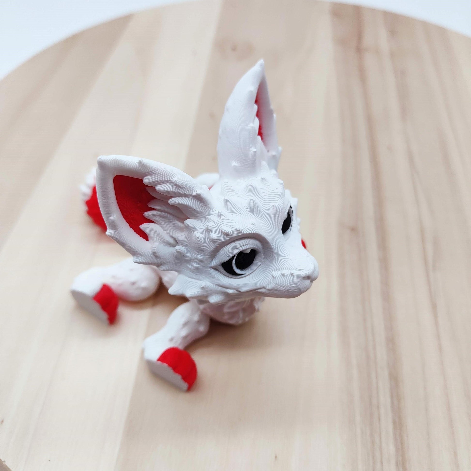 Flexi Fennec Fox - Adorable White Fox Figurine, Enhance your desk, shelf, or gift someone special, Perfect for Collectors