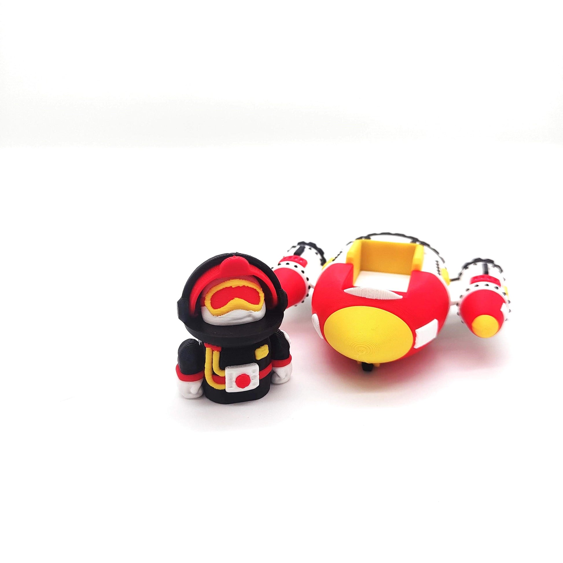 Astronaut Figure with Mini Spaceship - Deluxe Collectible Toy Set for Space Enthusiasts, Vintage Astronaut Figurine with Colorful Spacecraft